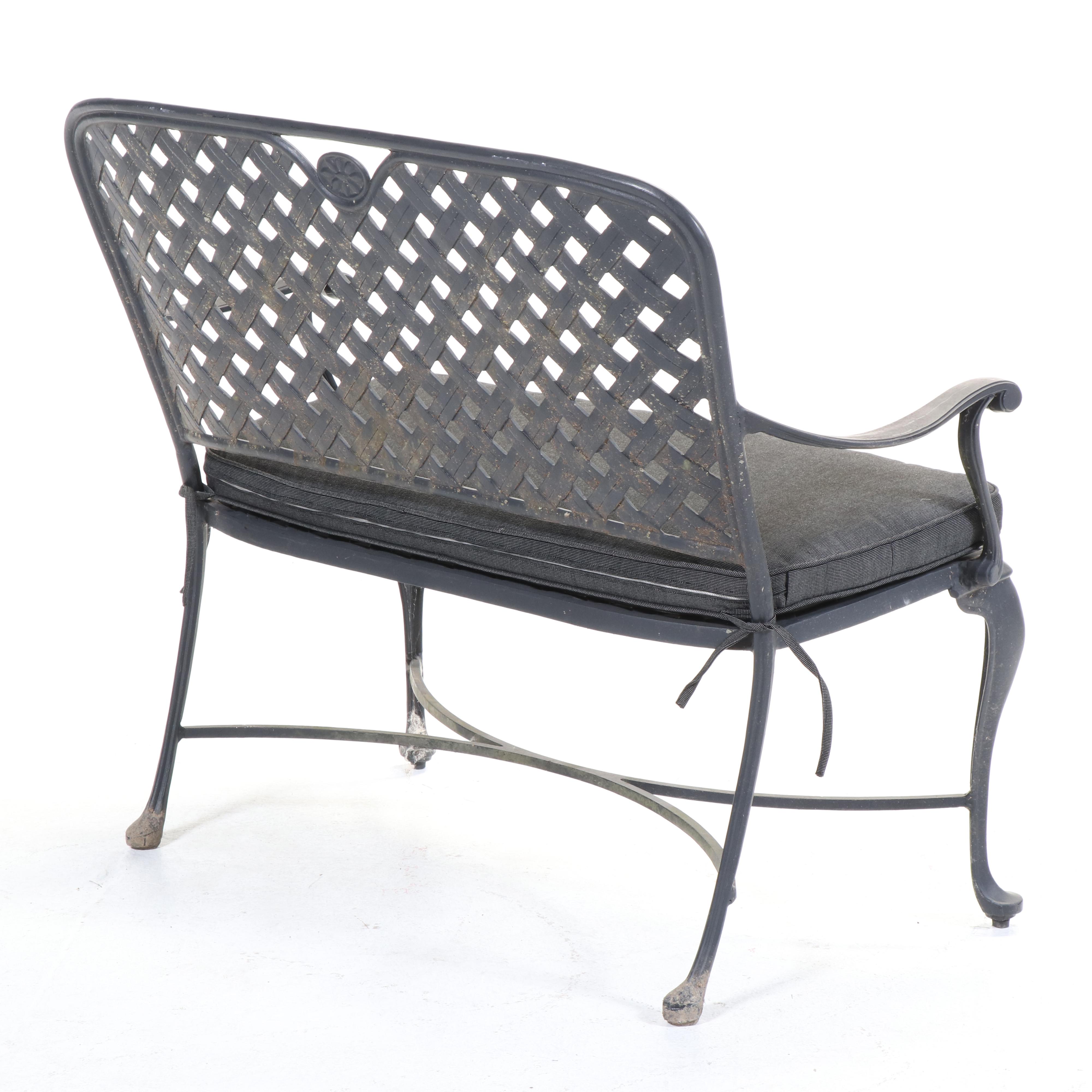 Summer Classics Provance Cast Aluminum Bench With Cushion