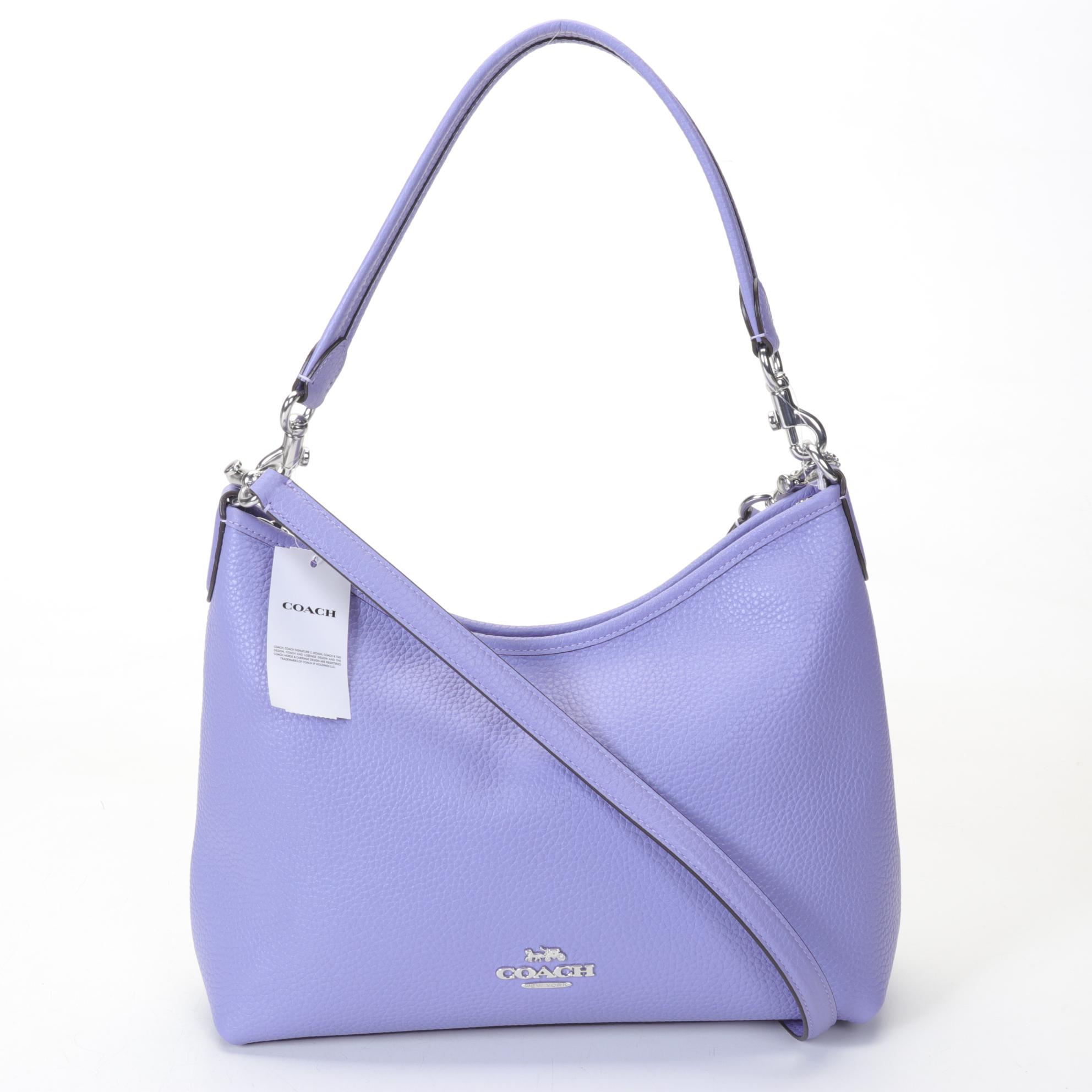 Coach "Laurel" Pebbled Leather Shoulder Bag and Mini Bucket Bag in Violet