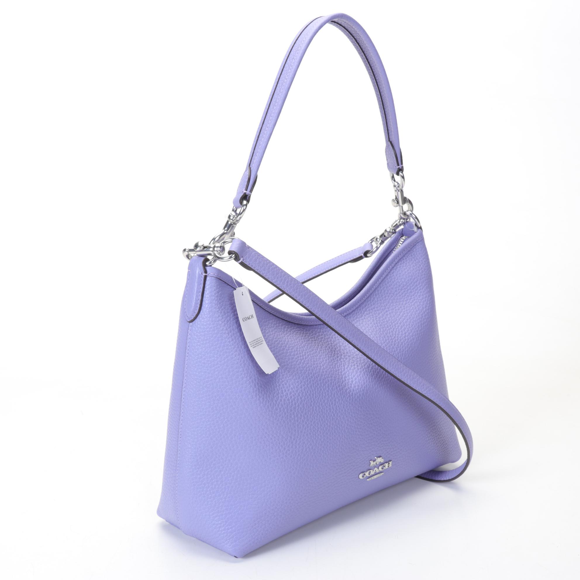 Coach "Laurel" Pebbled Leather Shoulder Bag and Mini Bucket Bag in Violet