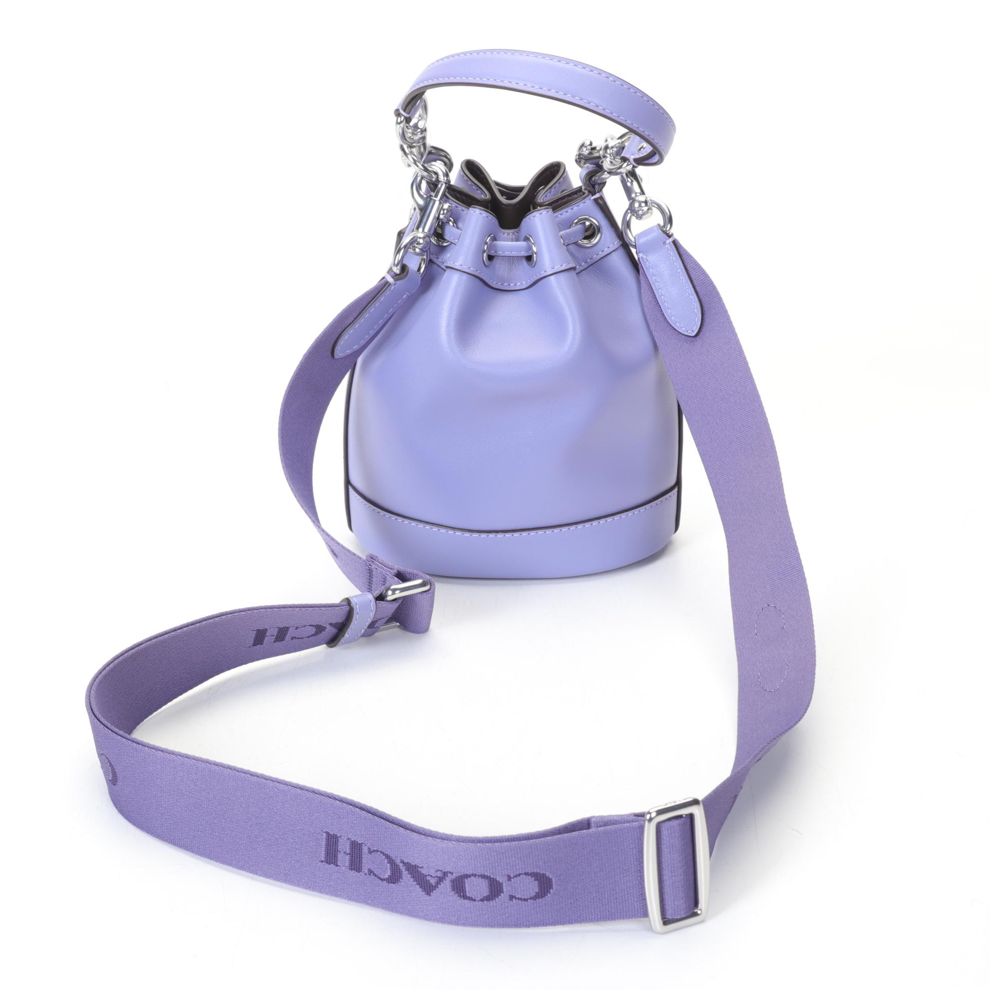 Coach "Laurel" Pebbled Leather Shoulder Bag and Mini Bucket Bag in Violet