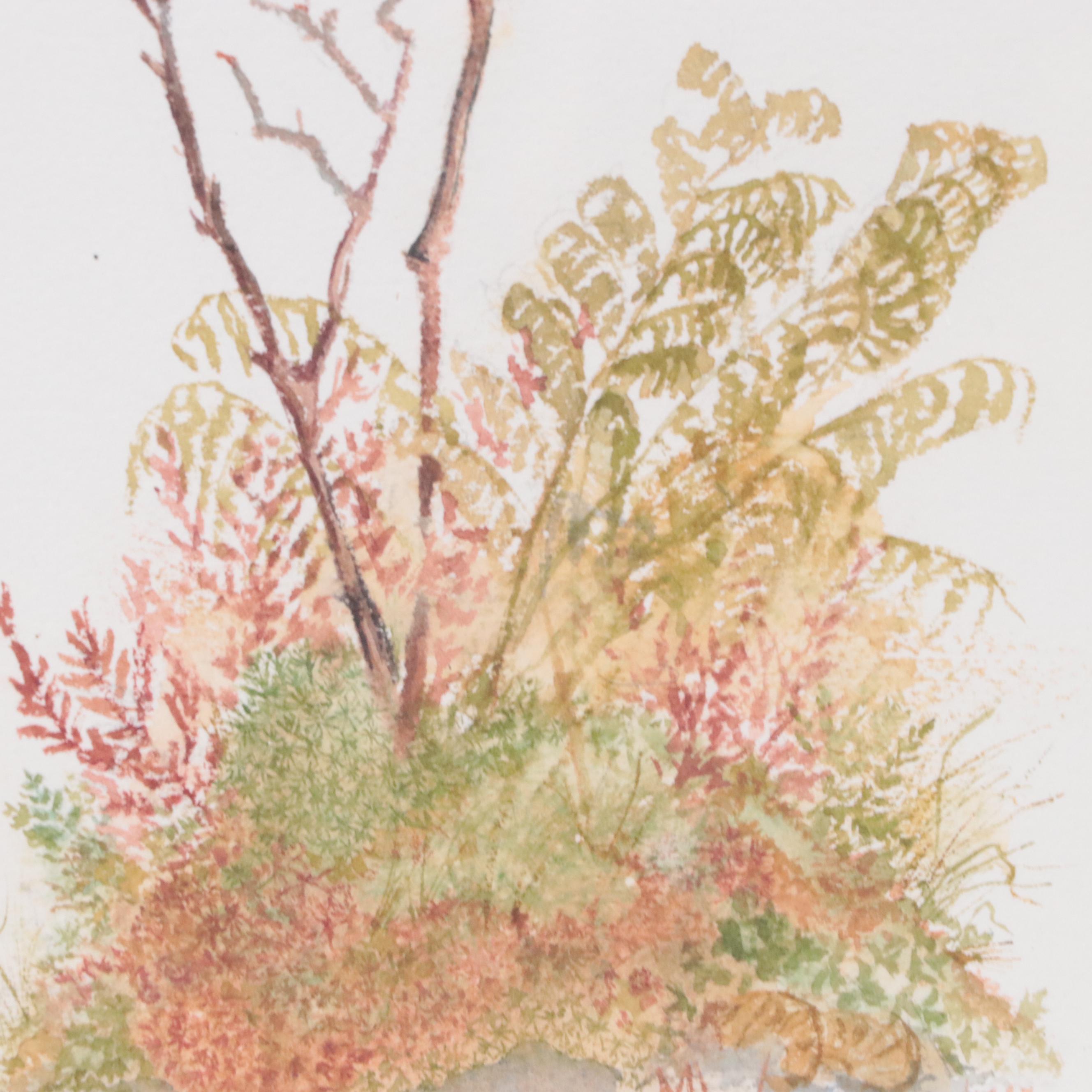 Wisner Landscape Watercolor Painting, 1993