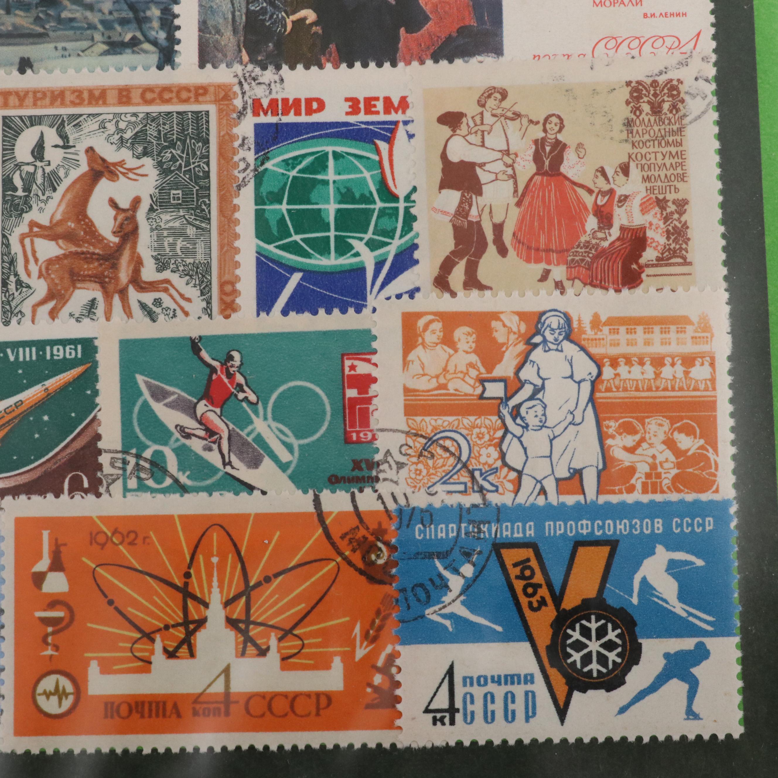 Two Chinese Postage Stamp Sets, an Album of World Stamps, and More