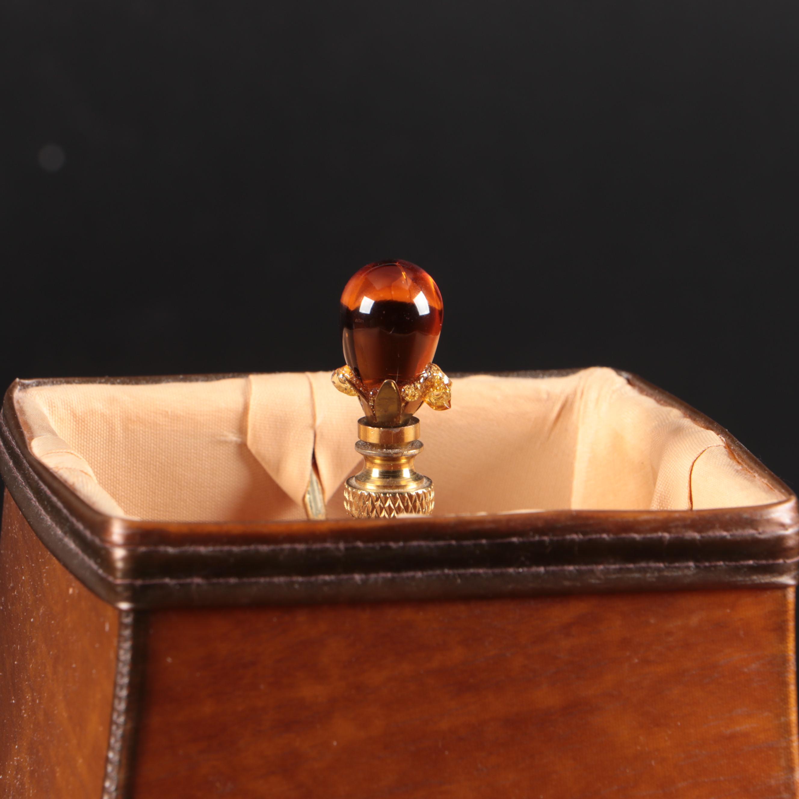 Mid-Century Aladdin Glass Desk Lamp, Milk Glass and Amber Glass Table Lamps