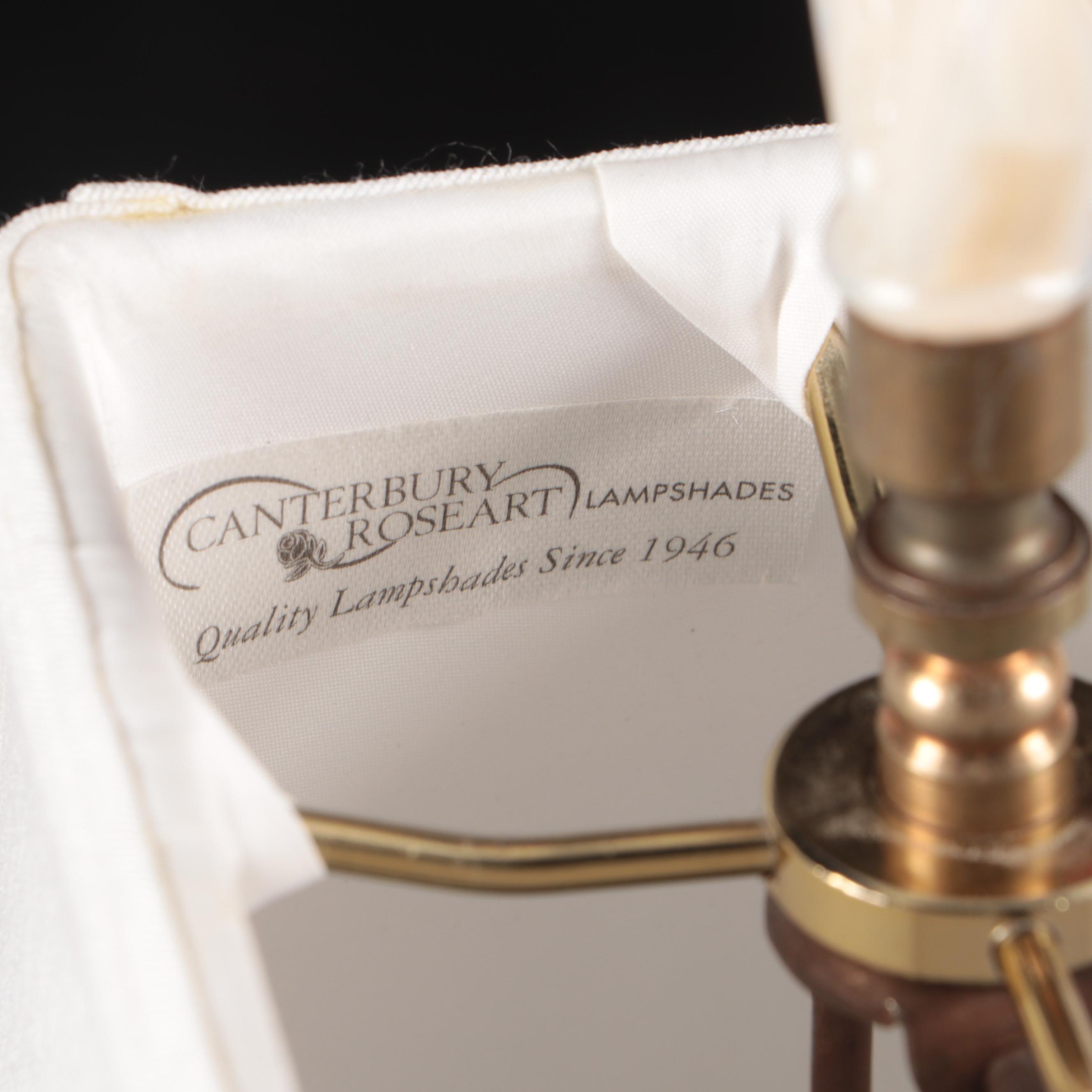 Mid-Century Aladdin Glass Desk Lamp, Milk Glass and Amber Glass Table Lamps