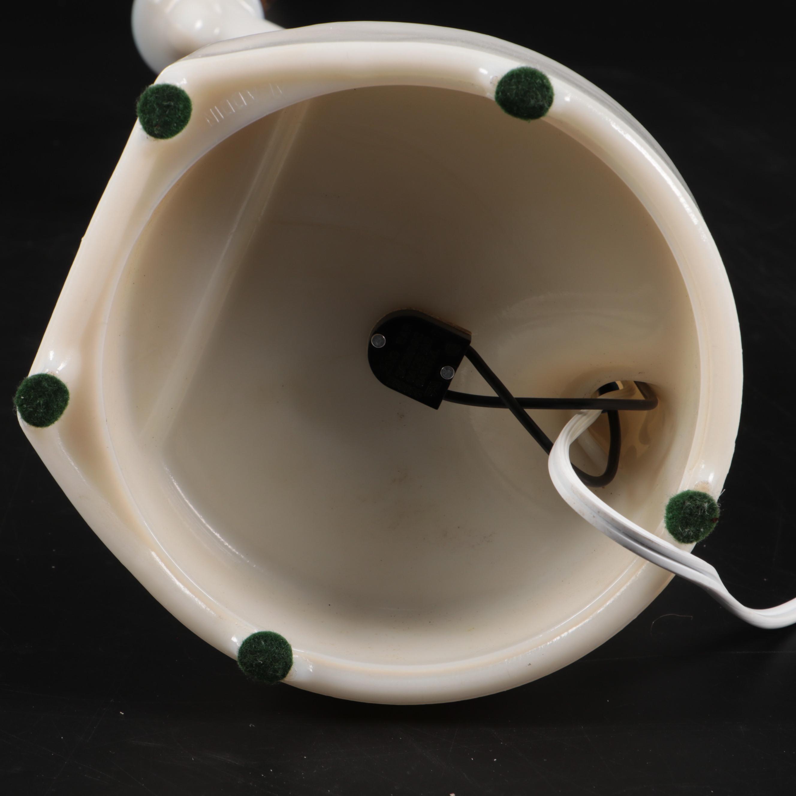 Mid-Century Aladdin Glass Desk Lamp, Milk Glass and Amber Glass Table Lamps