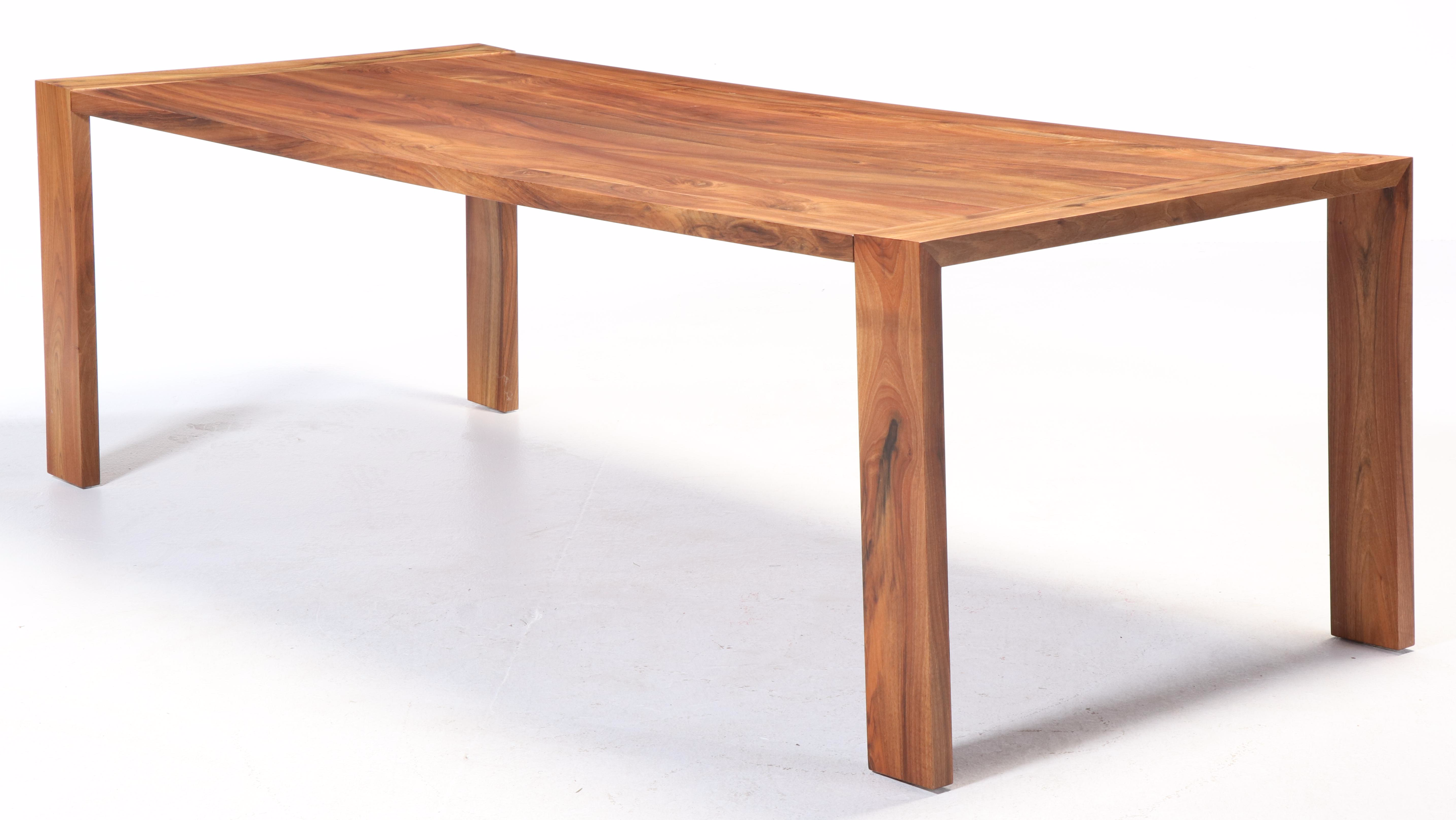 Ligne Roset "Eaton" Walnut Finish Solid Wood Dining Table and Bench