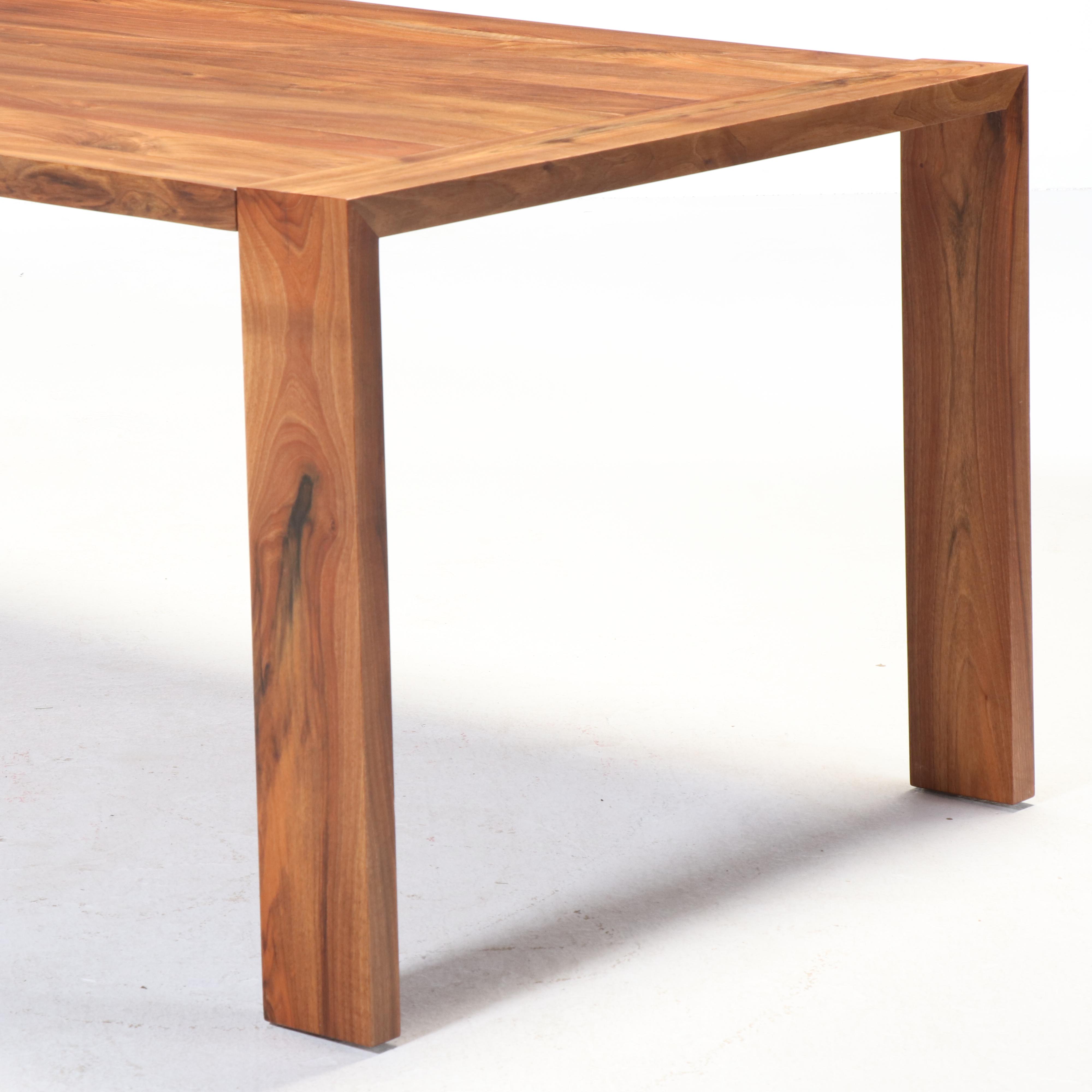 Ligne Roset "Eaton" Walnut Finish Solid Wood Dining Table and Bench