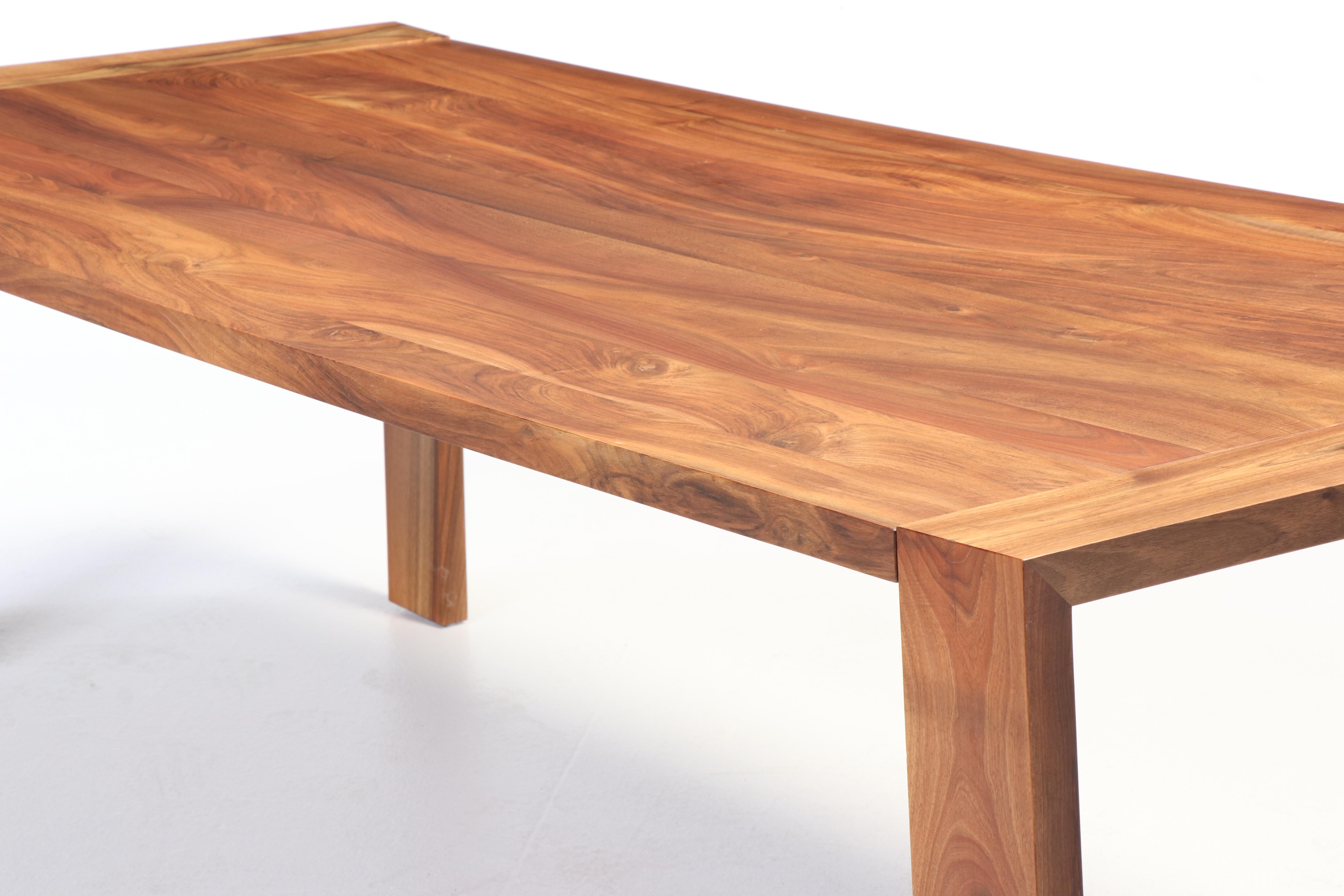 Ligne Roset "Eaton" Walnut Finish Solid Wood Dining Table and Bench