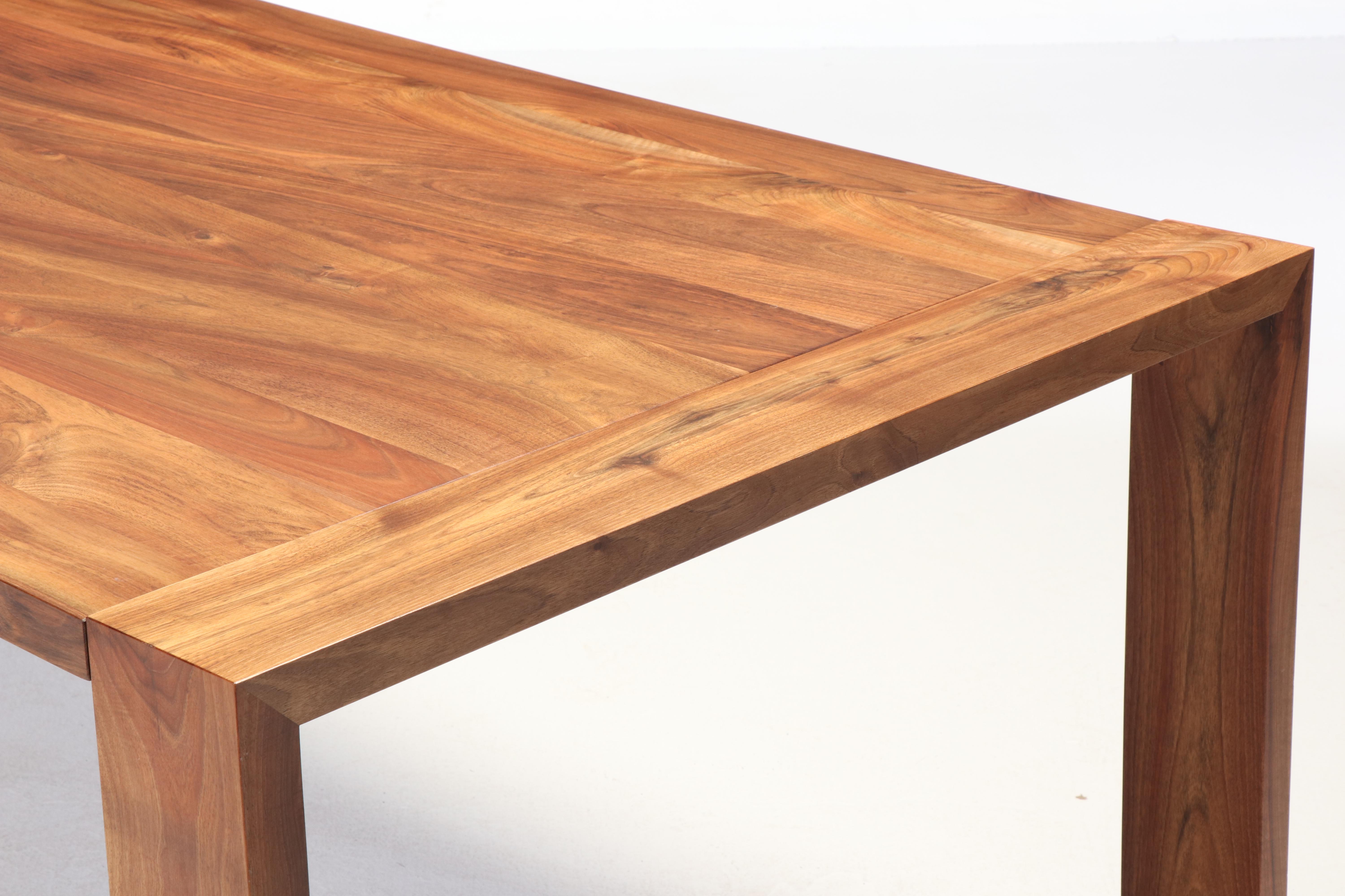 Ligne Roset "Eaton" Walnut Finish Solid Wood Dining Table and Bench