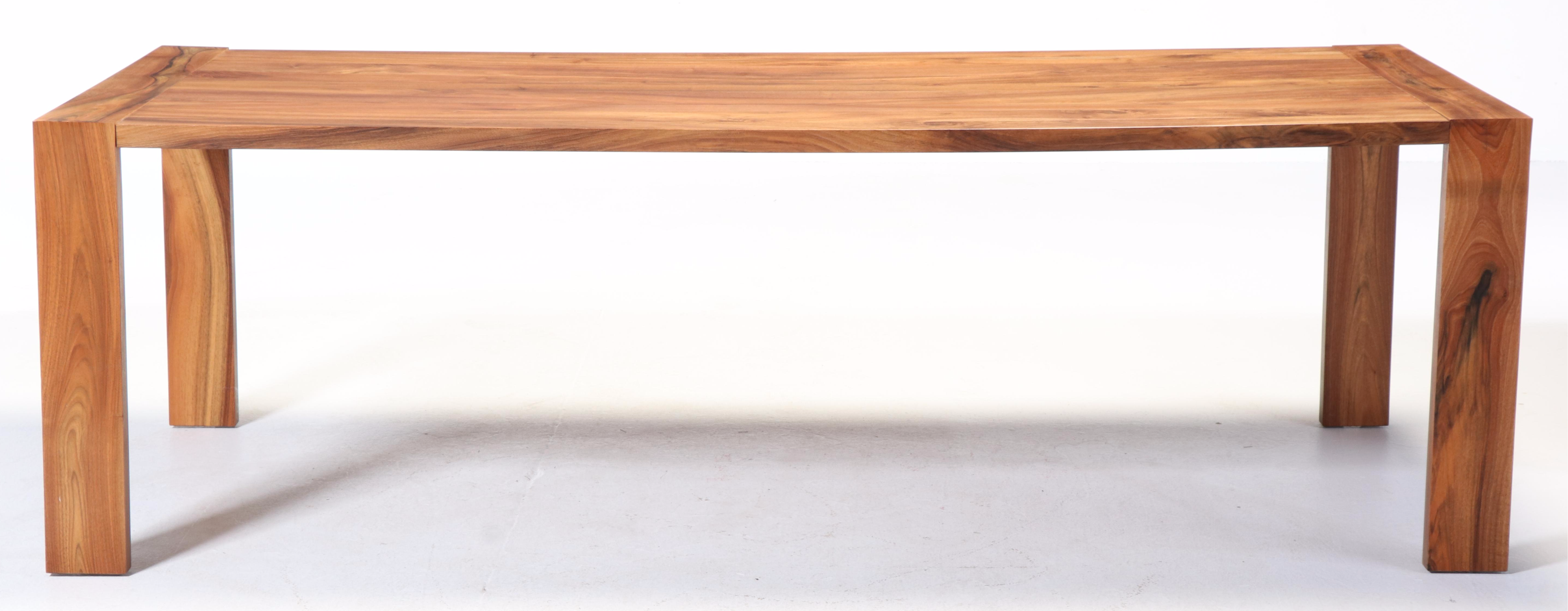 Ligne Roset "Eaton" Walnut Finish Solid Wood Dining Table and Bench