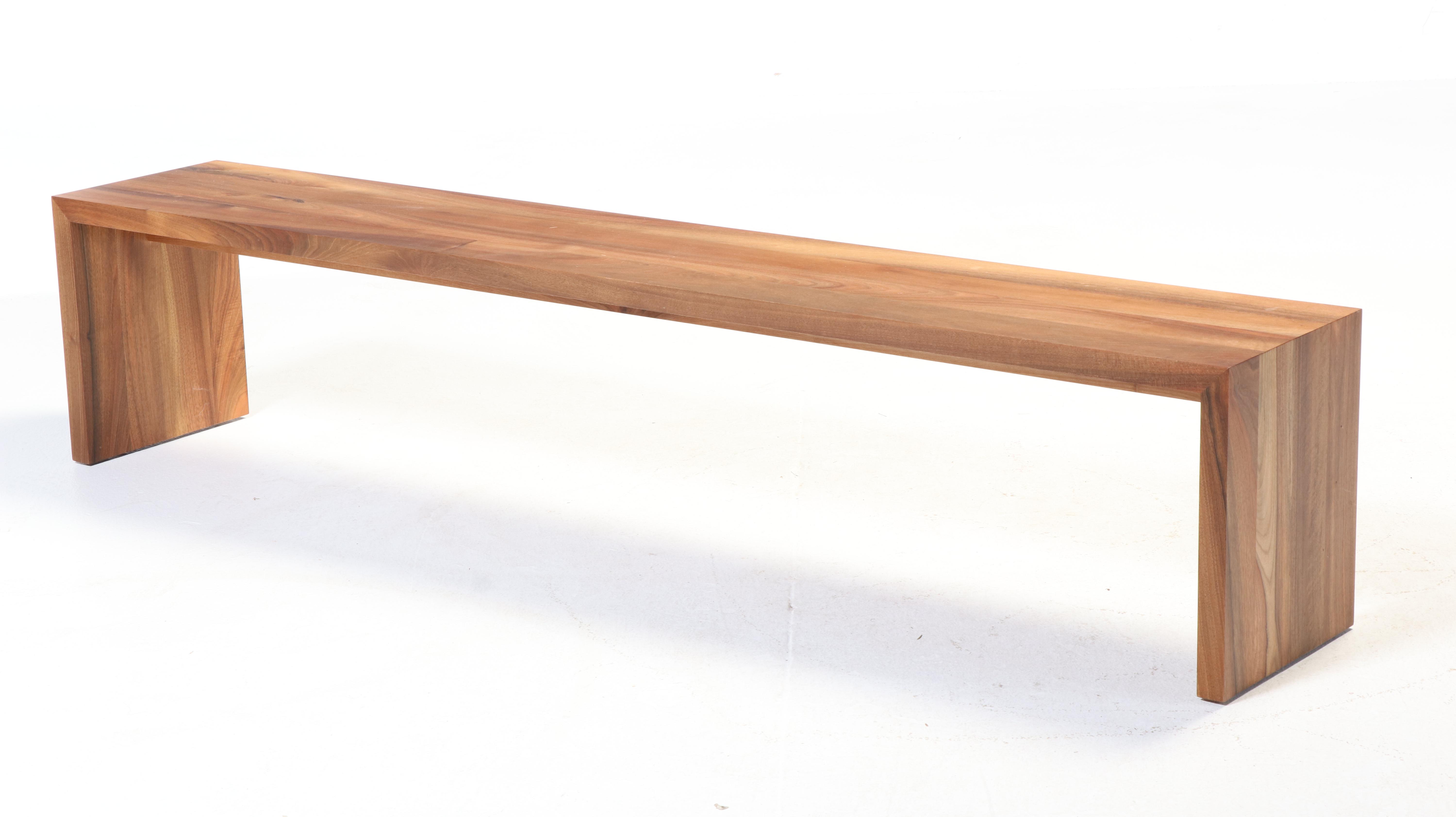 Ligne Roset "Eaton" Walnut Finish Solid Wood Dining Table and Bench