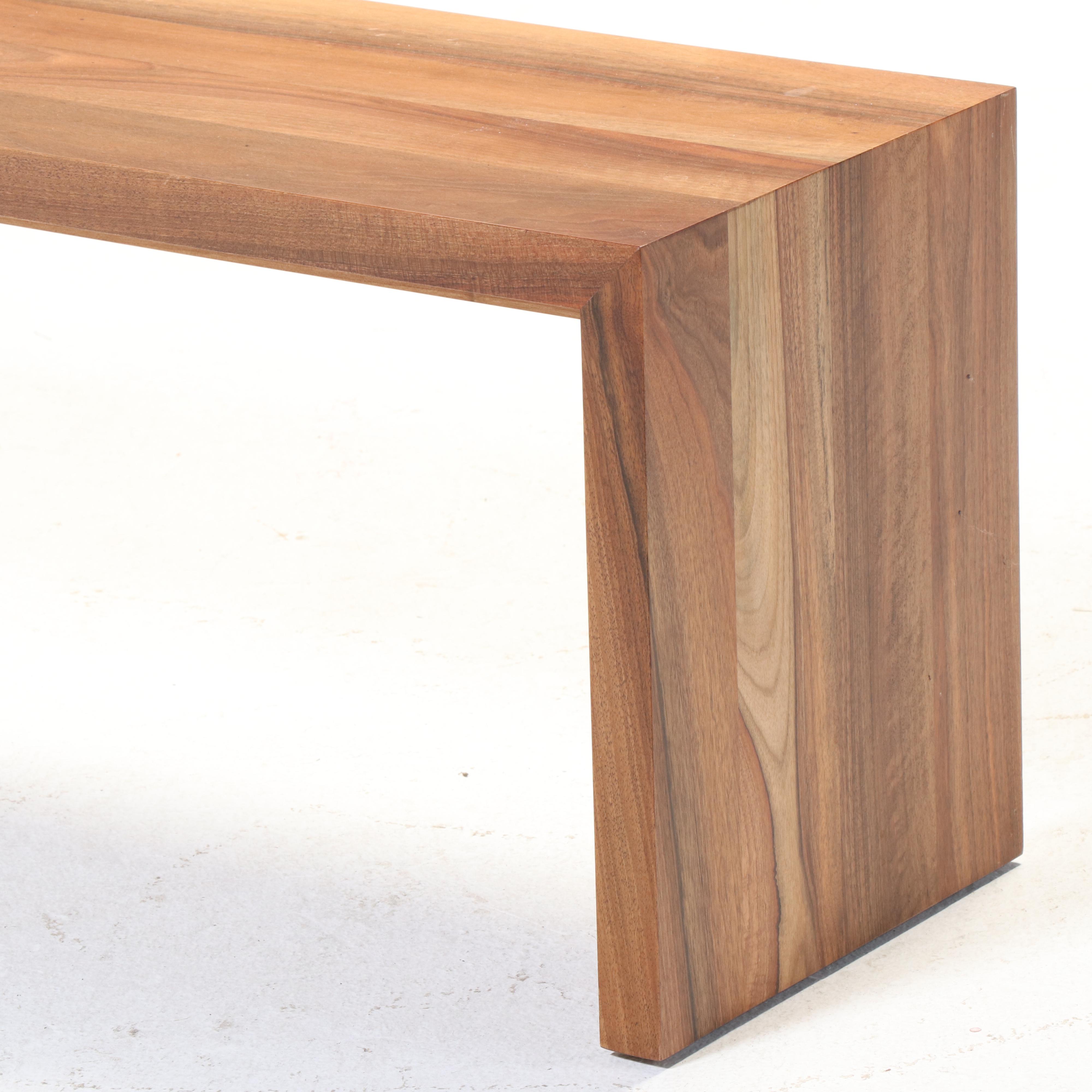 Ligne Roset "Eaton" Walnut Finish Solid Wood Dining Table and Bench