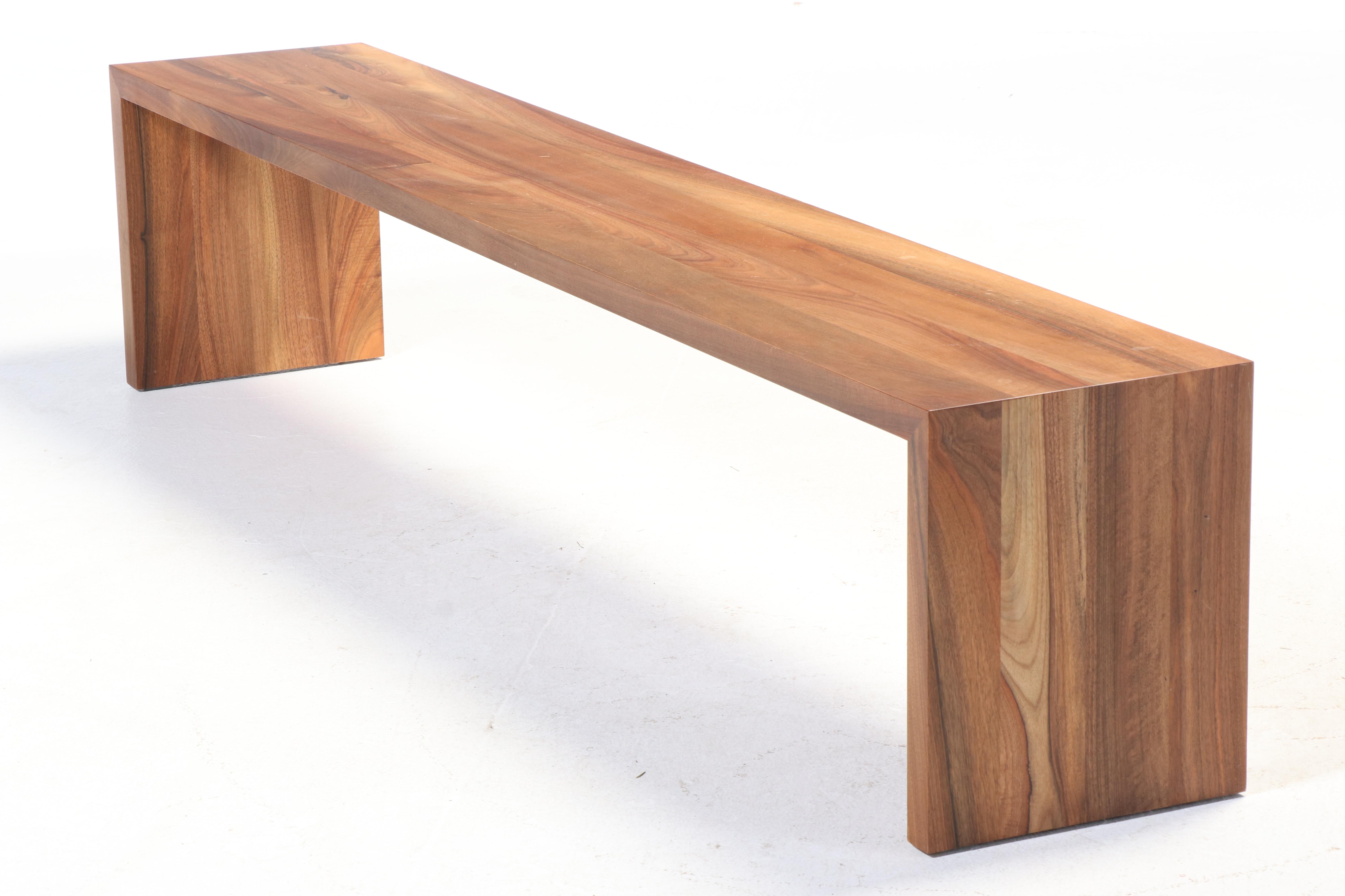 Ligne Roset "Eaton" Walnut Finish Solid Wood Dining Table and Bench