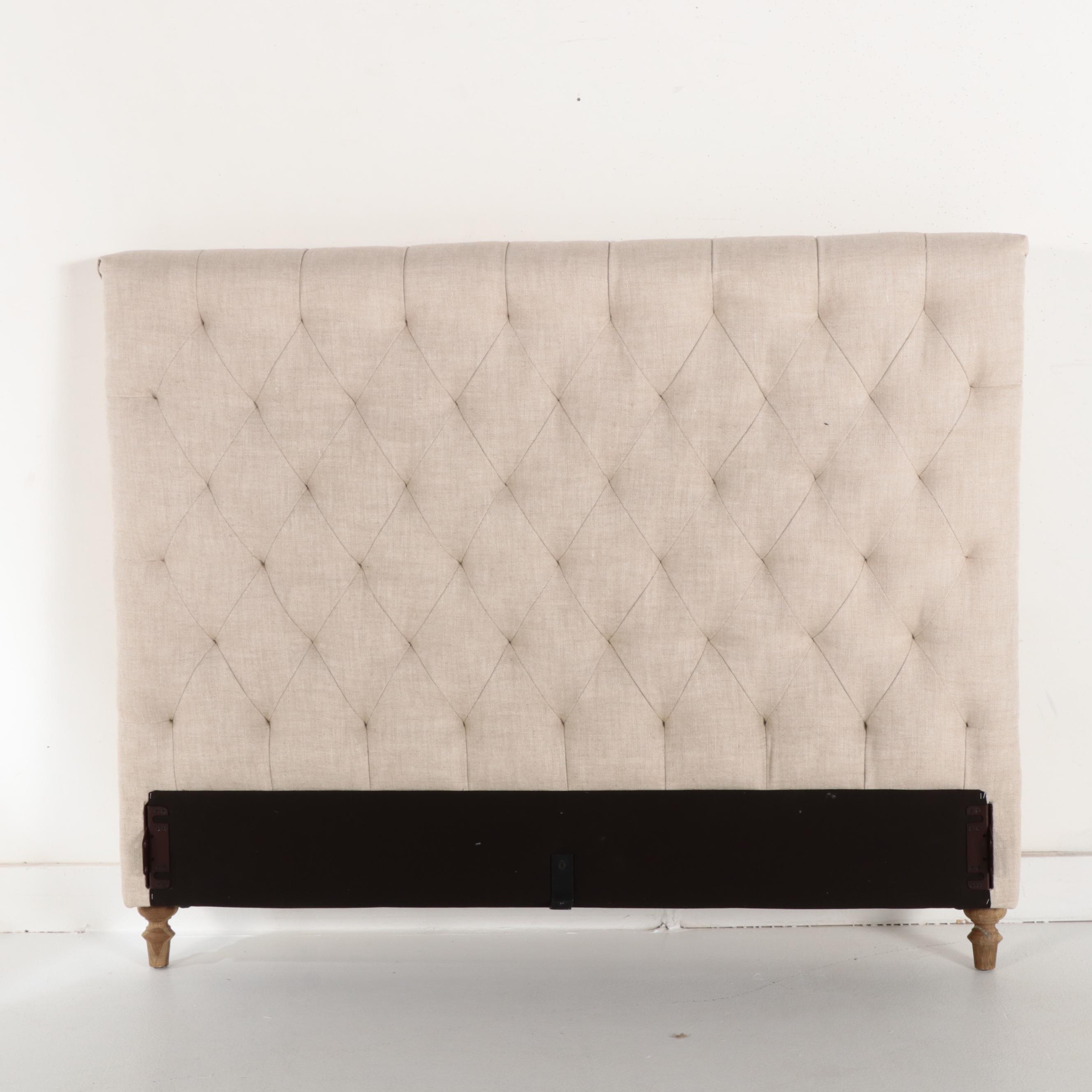 Restoration Hardware Queen Tufted Upholstered Bed Frame
