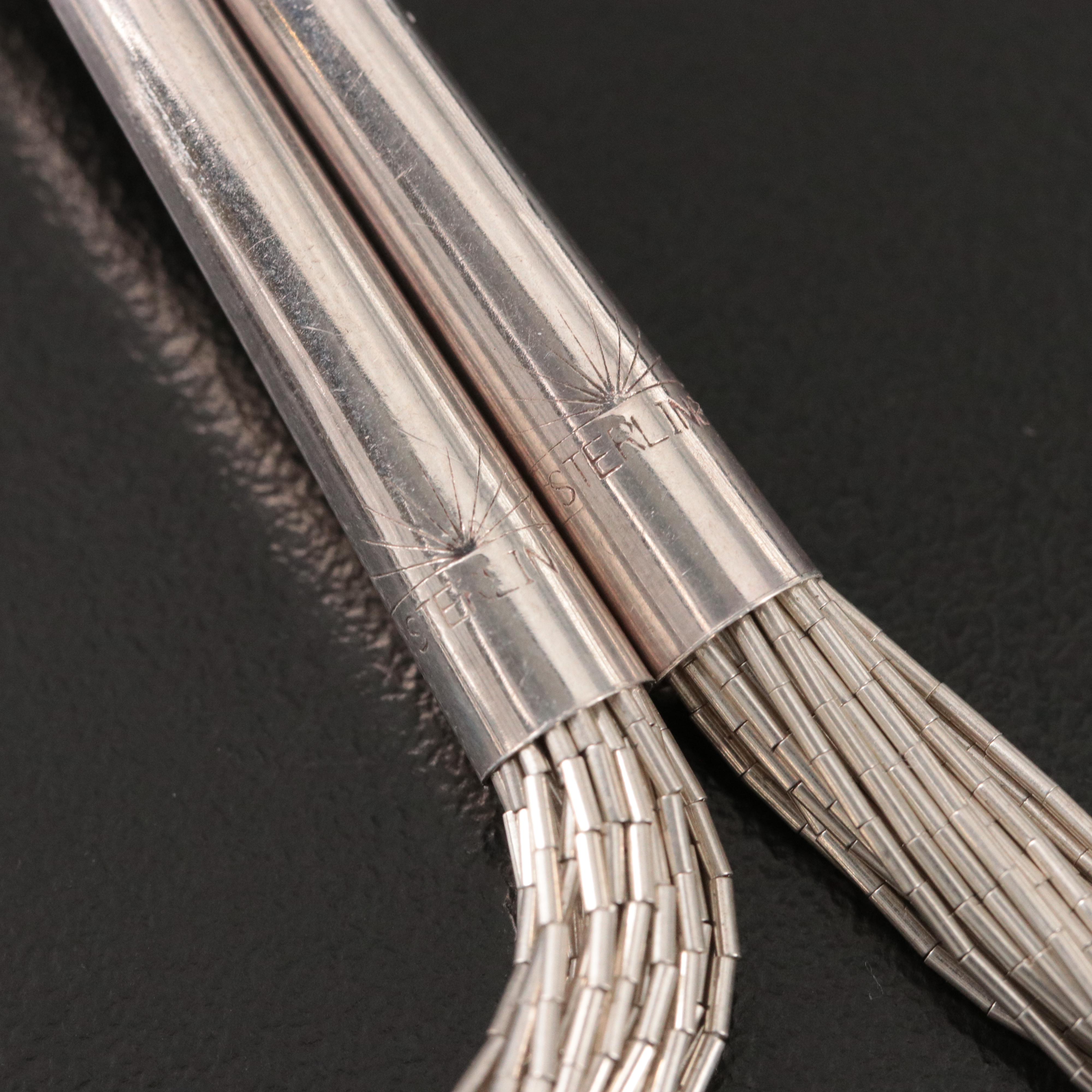 Multi Chain Sterling Liquid Silver Necklace