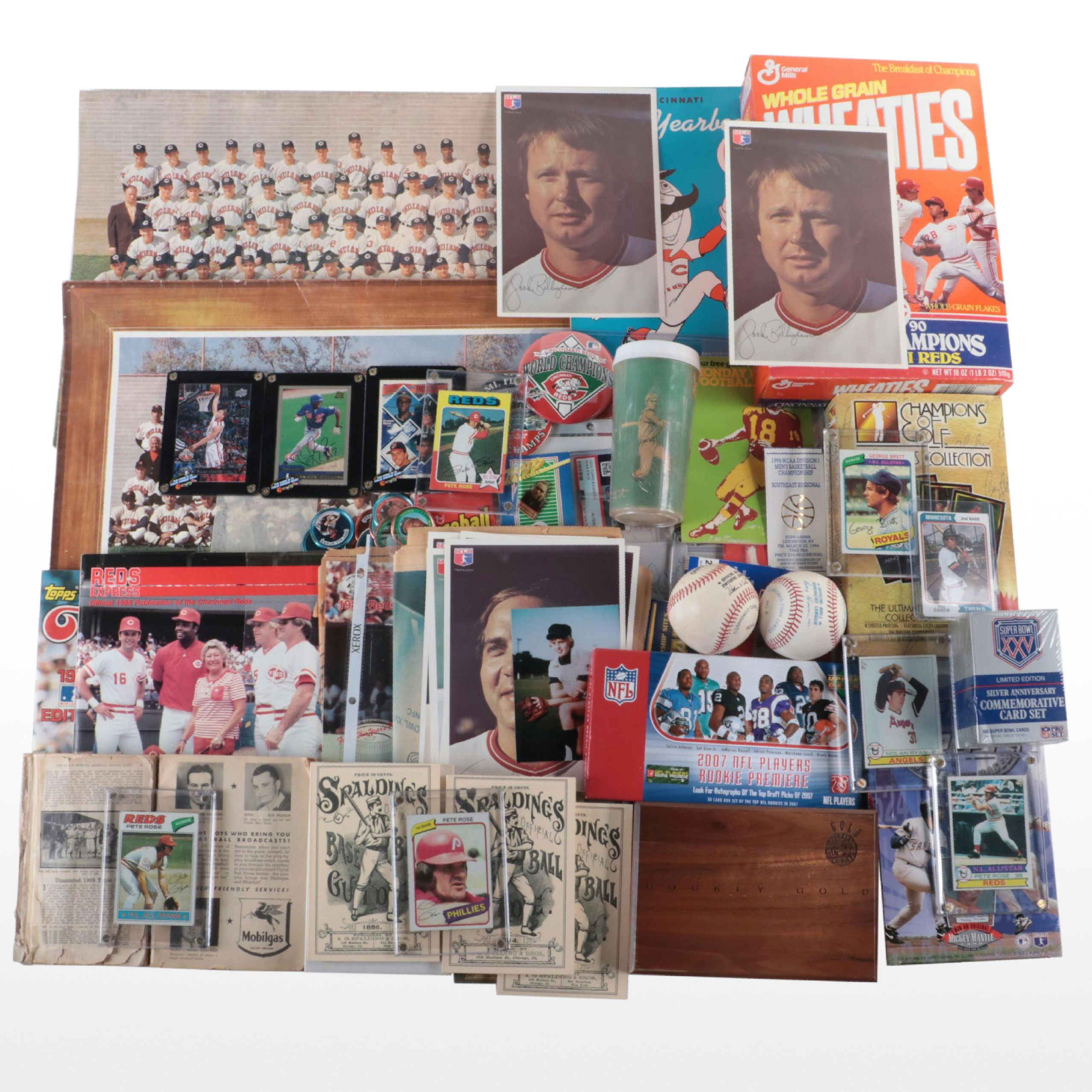 1961 Cincinnati Reds Yearbook with Topps Baseball Cards and More, 1960s–2000s