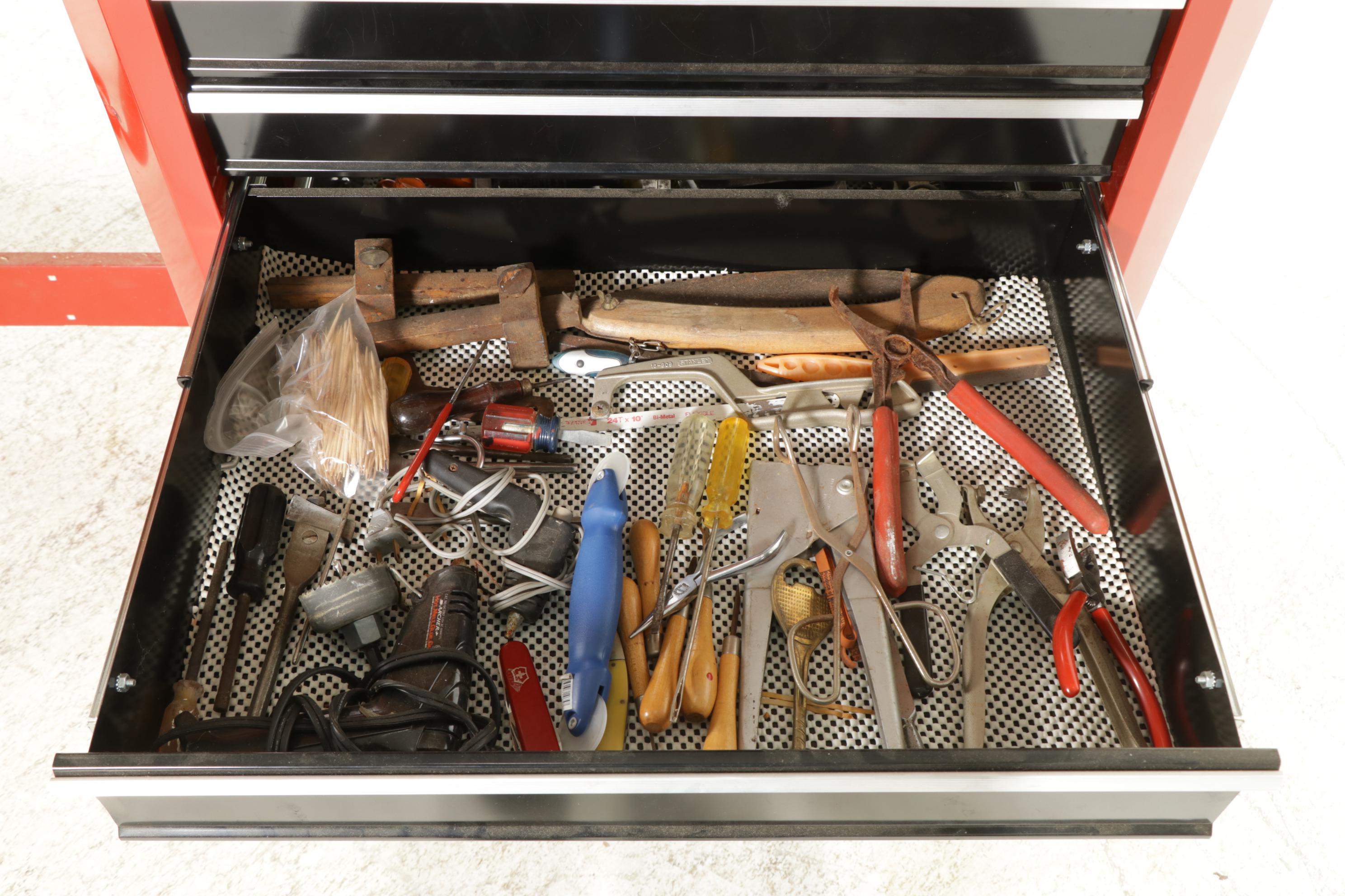 Craftsman Metal Frame Work Bench with Tool Drawers and Hand Tools