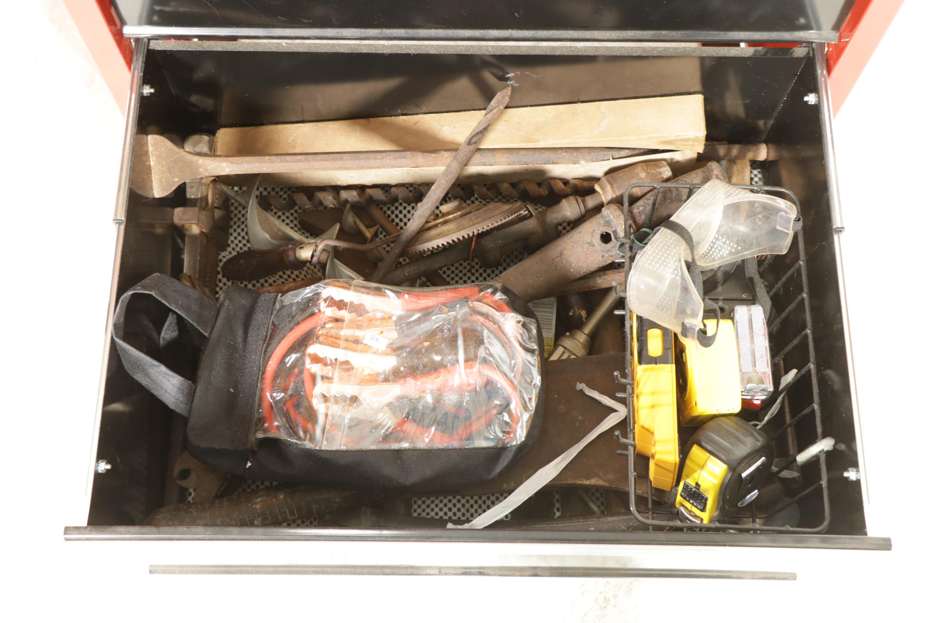 Craftsman Metal Frame Work Bench with Tool Drawers and Hand Tools