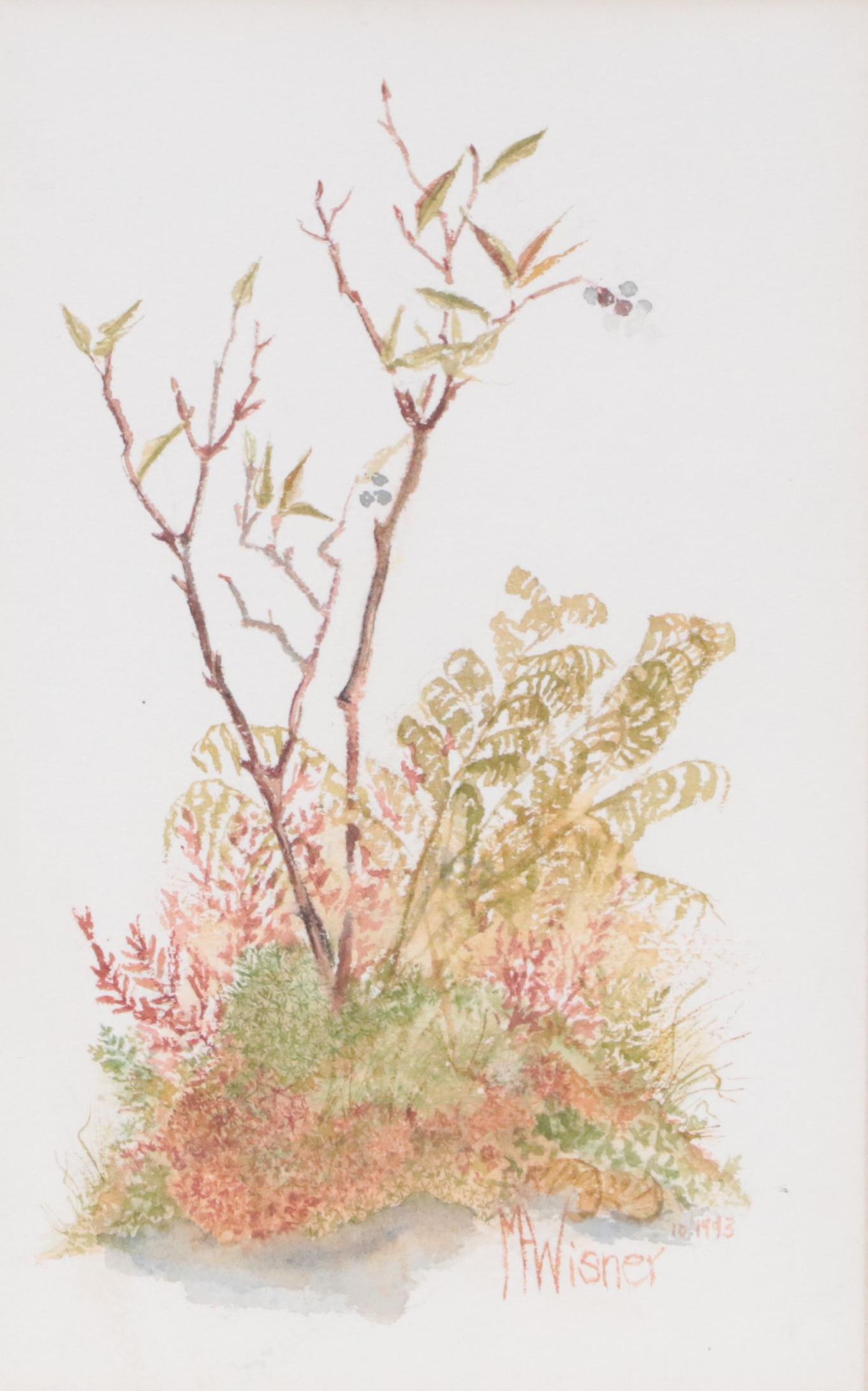 Wisner Landscape Watercolor Painting, 1993