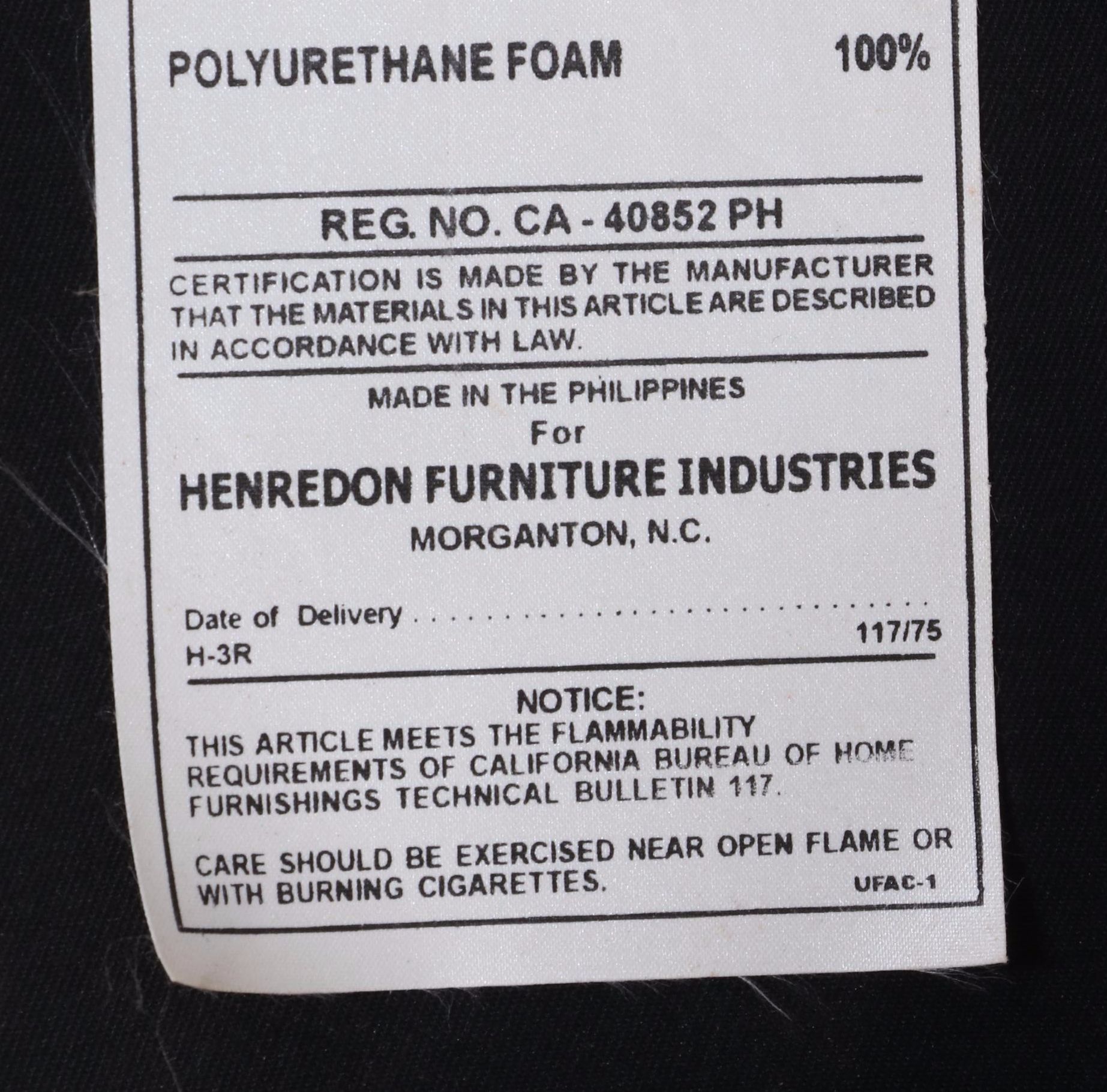 Three Henredon "Acquisitions" Brass-Mounted Fruitwood and Leather Bar Stools