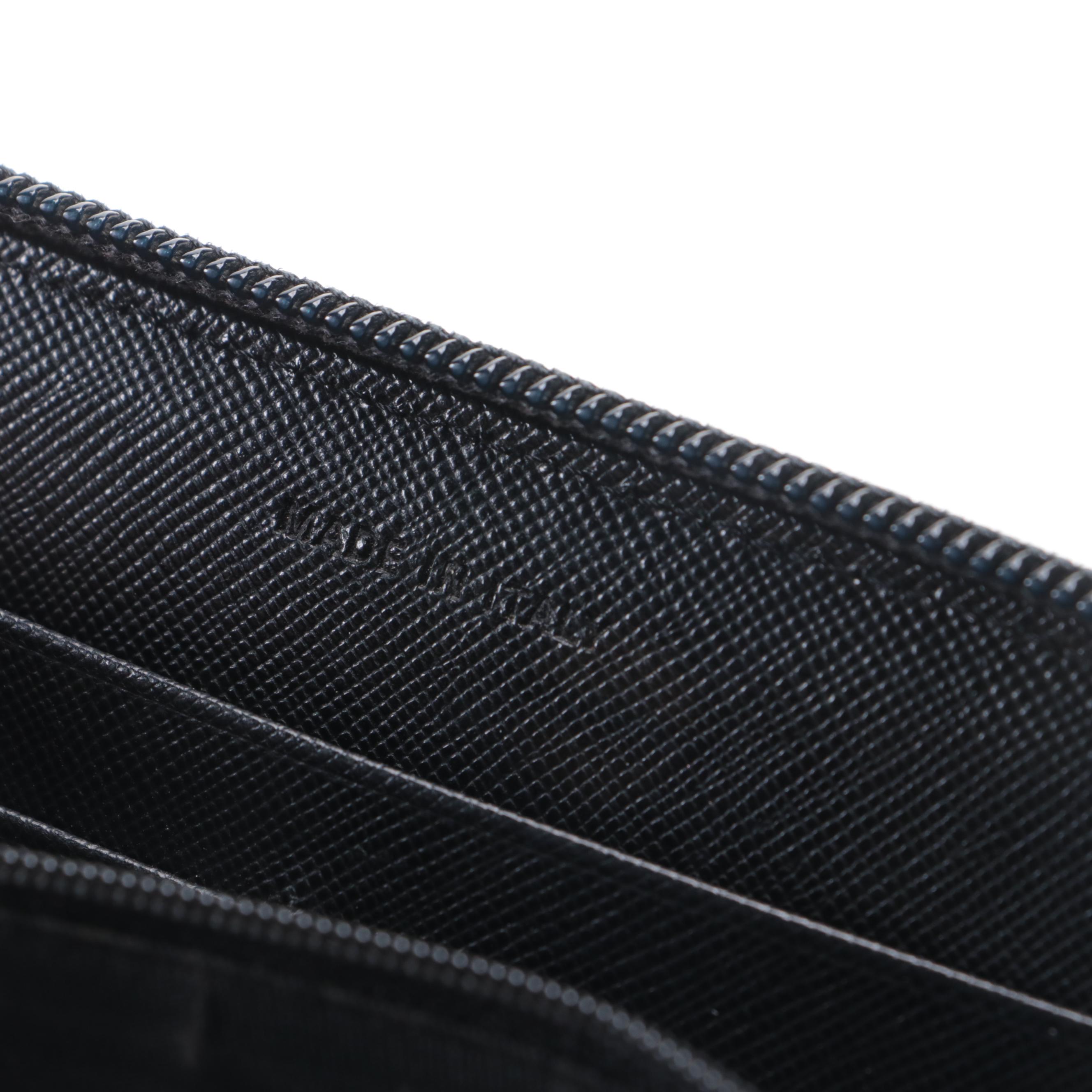 Prada Black Tessuto Nylon Zip-Around Wallet
