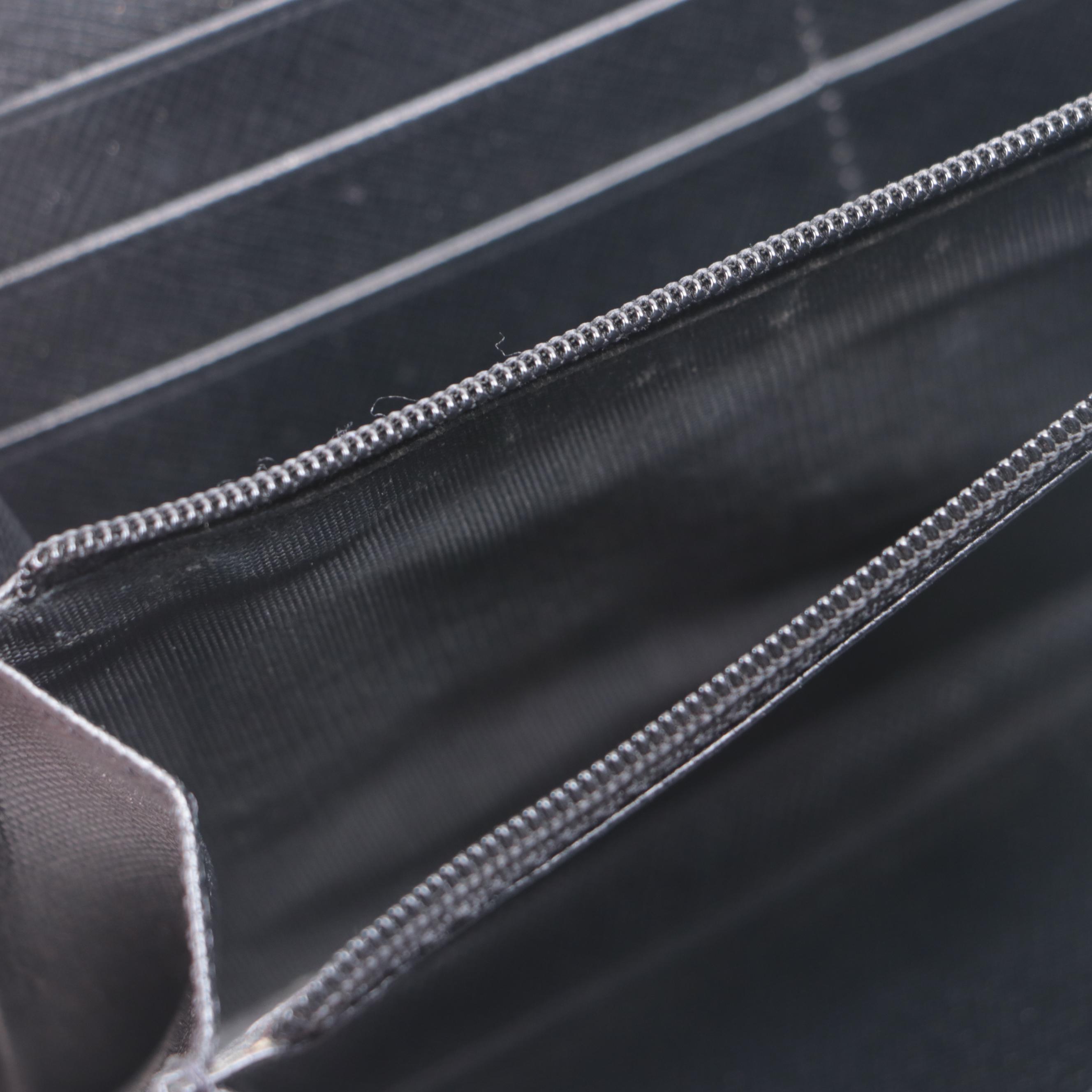 Prada Black Tessuto Nylon Zip-Around Wallet