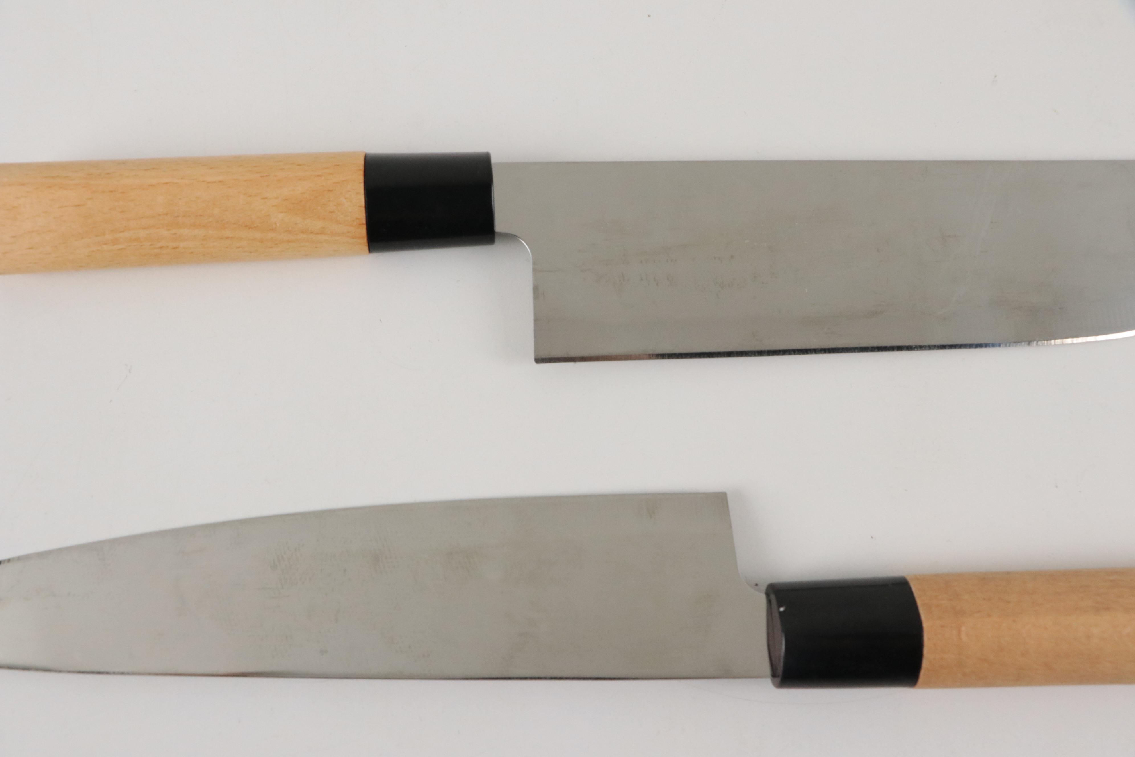 Hiroshi Stainless Steel Wood-Handled Kitchen Knife Set with Sharpening Steel