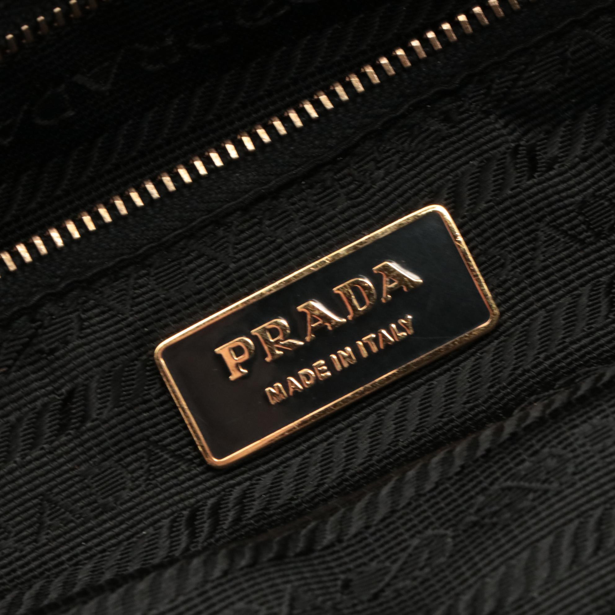 Prada Black Lambskin Leather Shoulder Bag