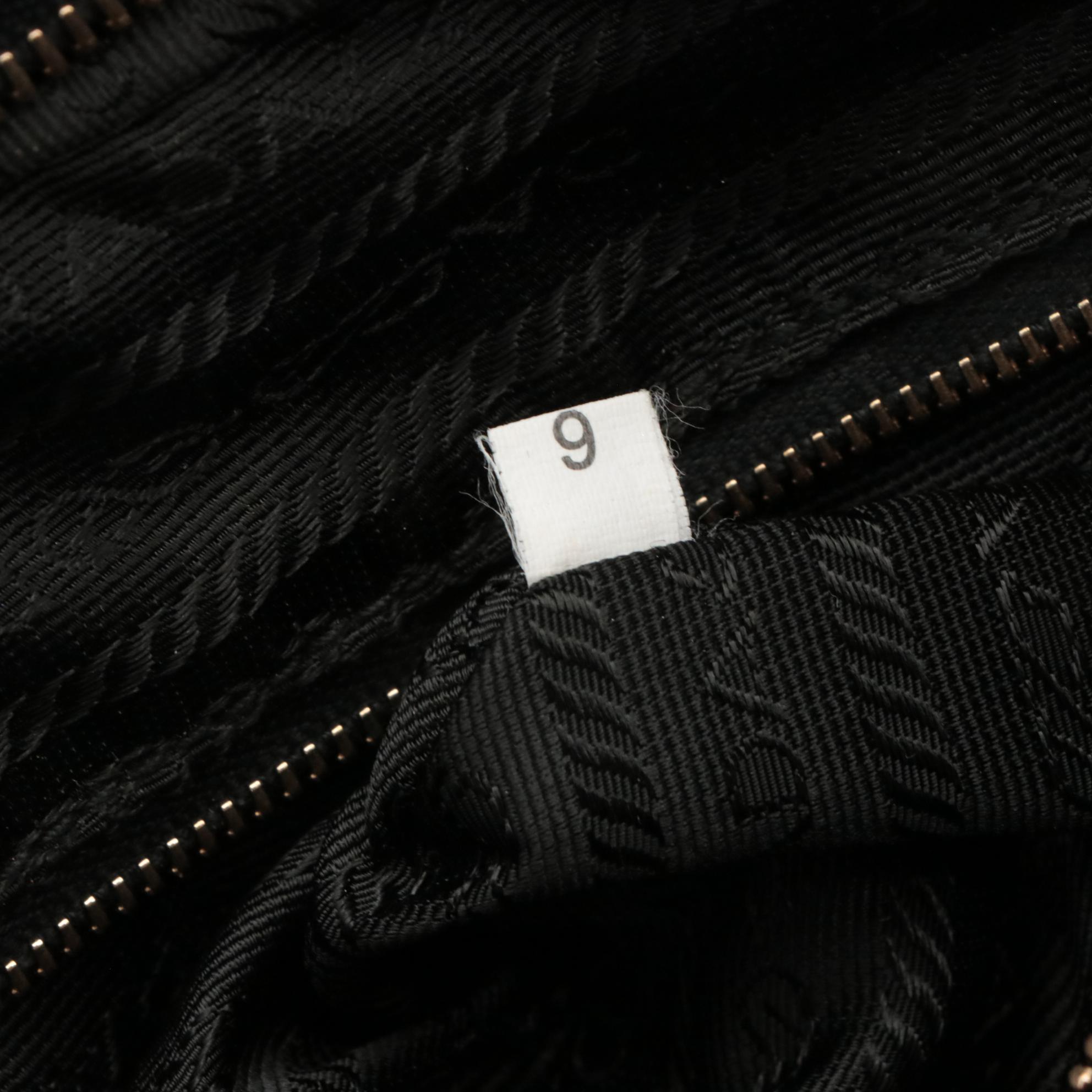 Prada Black Lambskin Leather Shoulder Bag