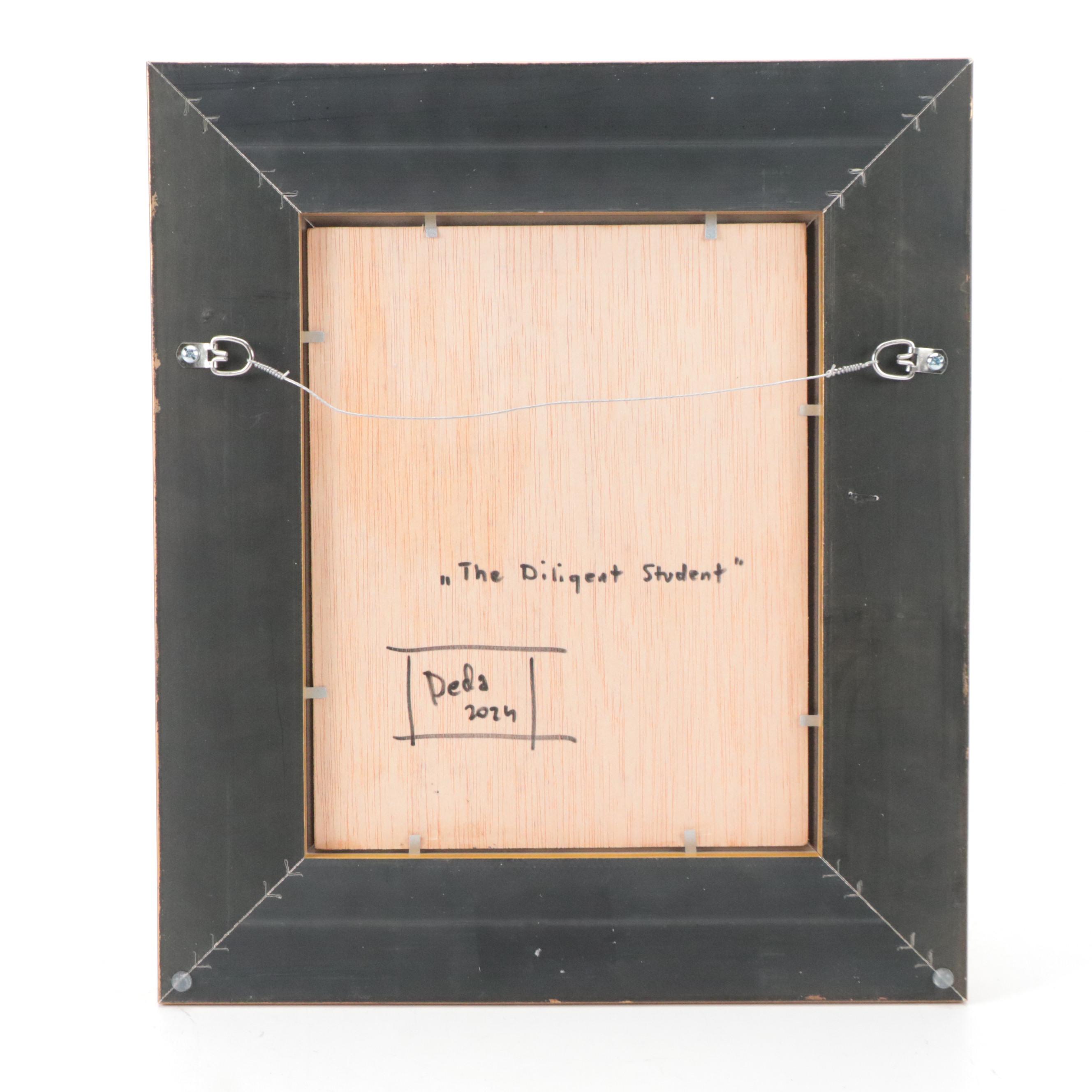 Adam Deda Oil Painting "The Diligent Student," 2024