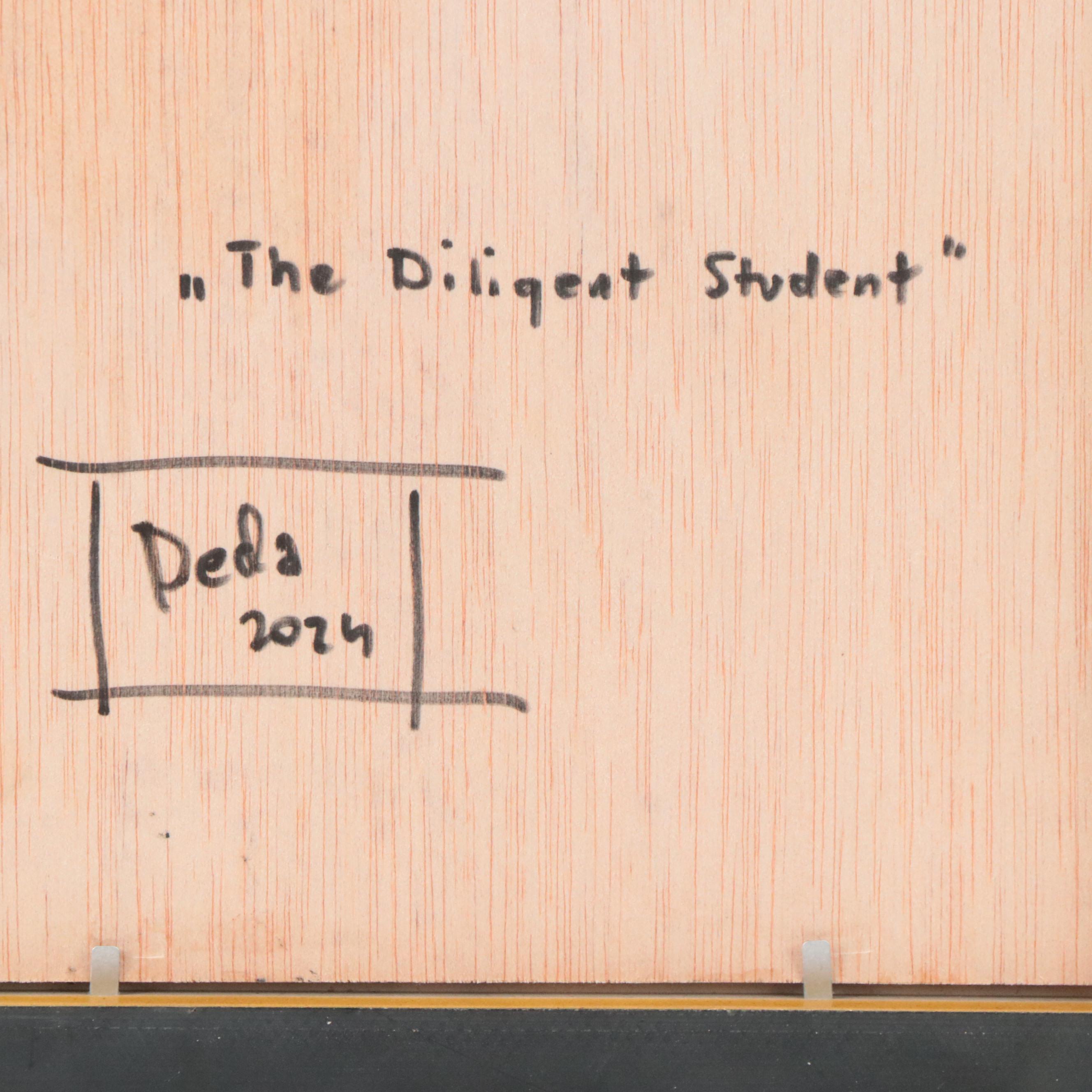 Adam Deda Oil Painting "The Diligent Student," 2024