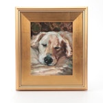 Adam Deda Dog Portrait Oil Painting "Sunday Nap," 2024