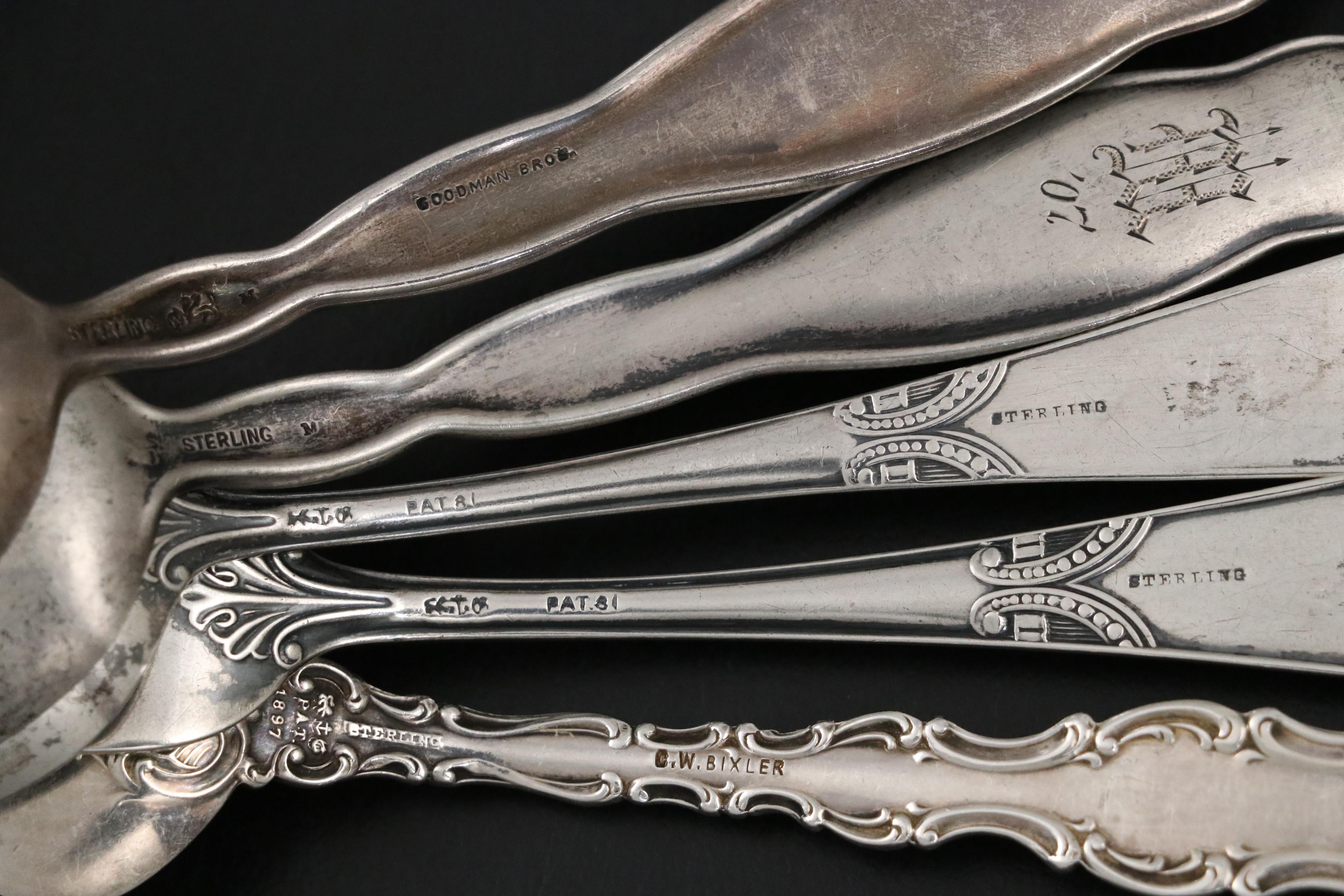 Gorham Sterling Silver Flatware and Souvenir Spoons with German 800 Silver Spoon