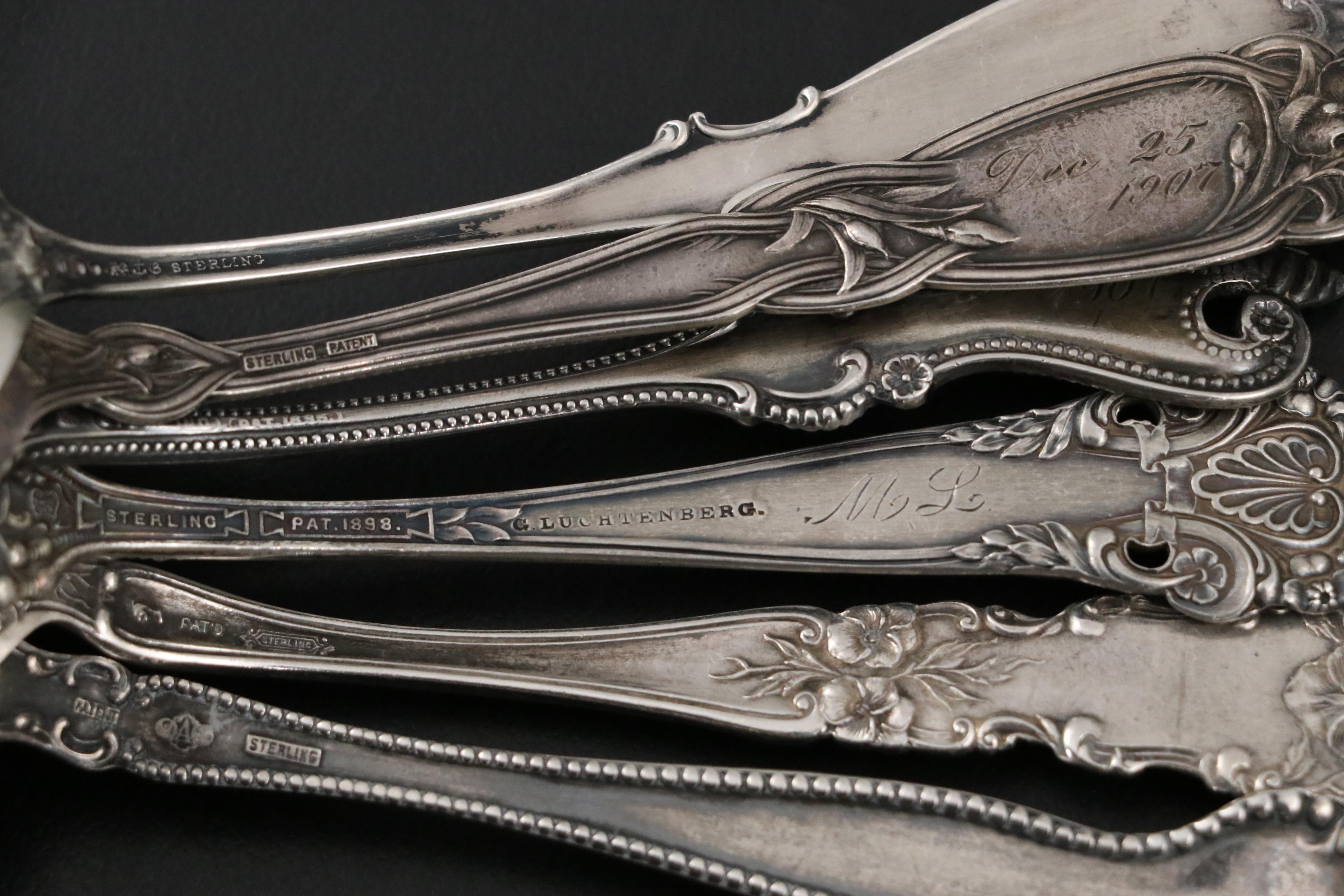 Gorham Sterling Silver Flatware and Souvenir Spoons with German 800 Silver Spoon