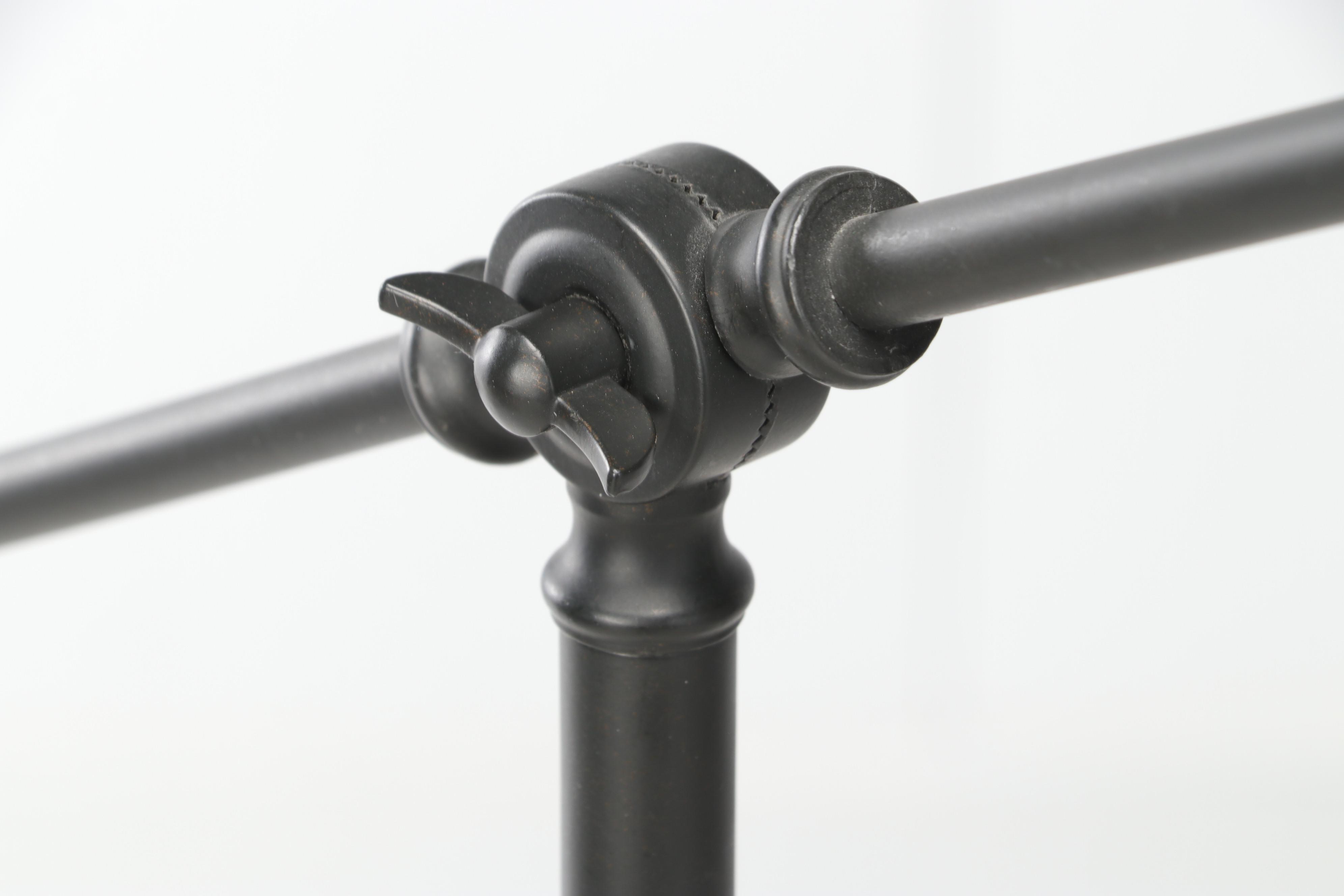 Matte Black and Brushed Silver Cantilever Floor Lamps, 21st Century