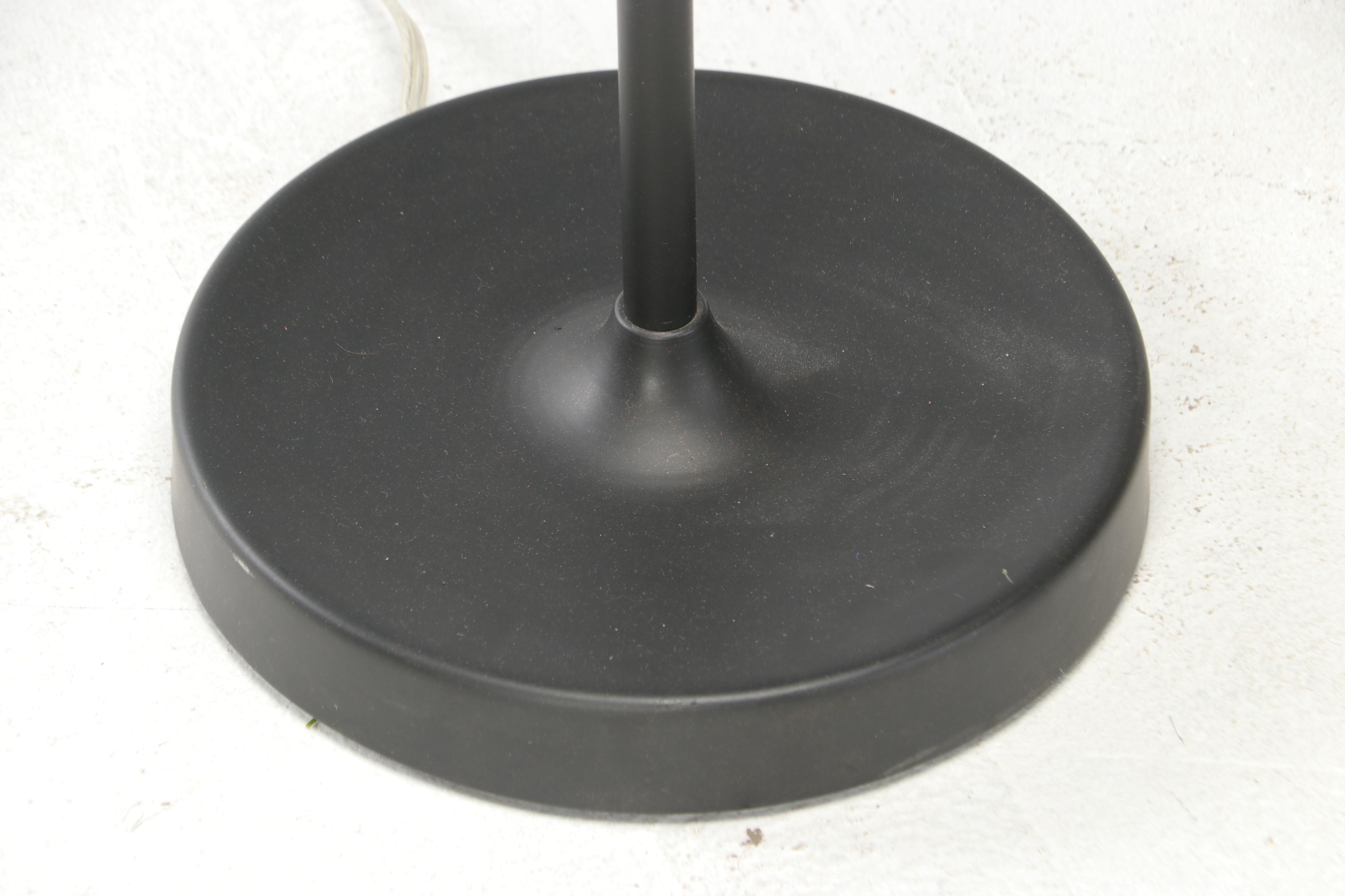 Matte Black and Brushed Silver Cantilever Floor Lamps, 21st Century