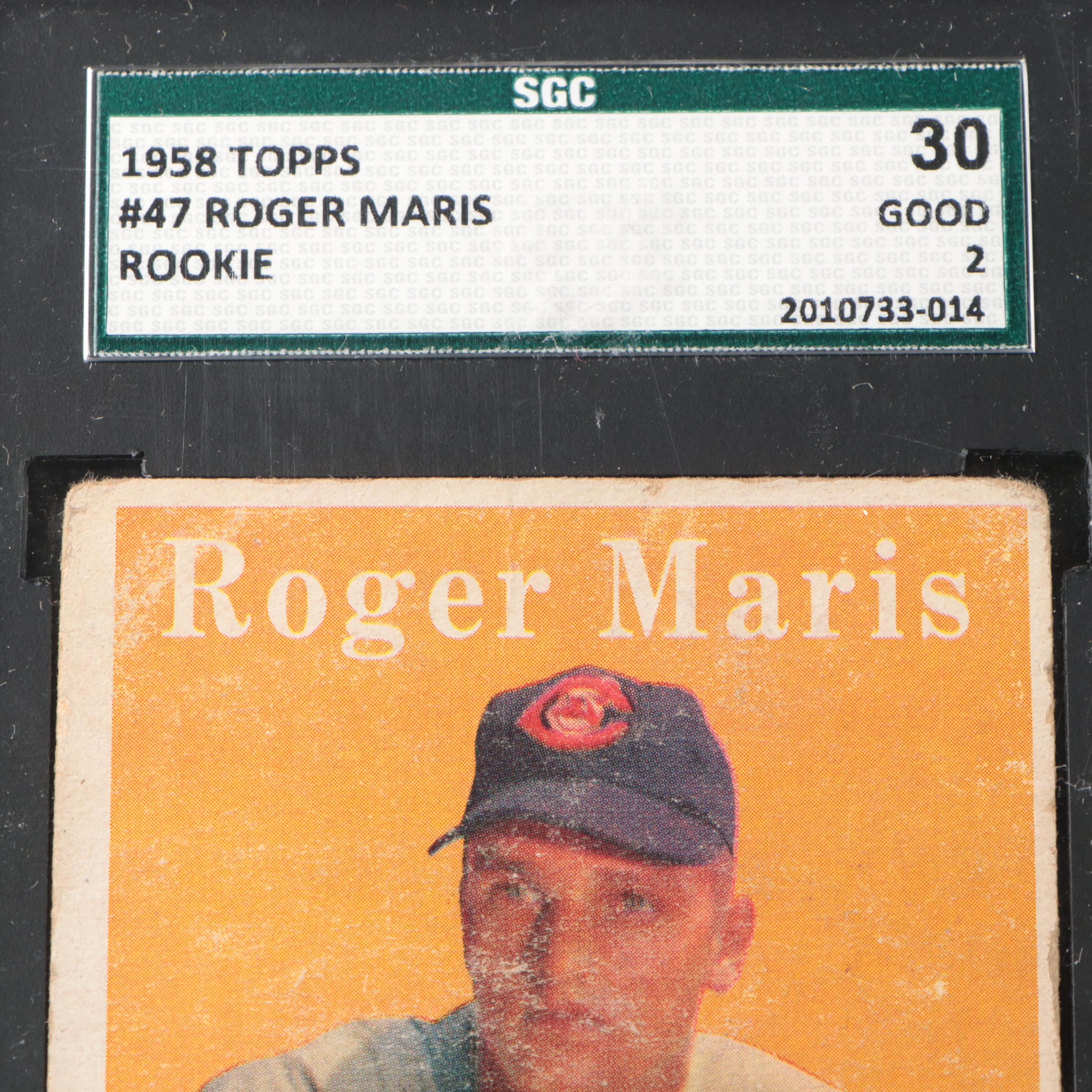 1958 Topps Roger Maris Rookie Baseball Card #47 Graded SGC 2