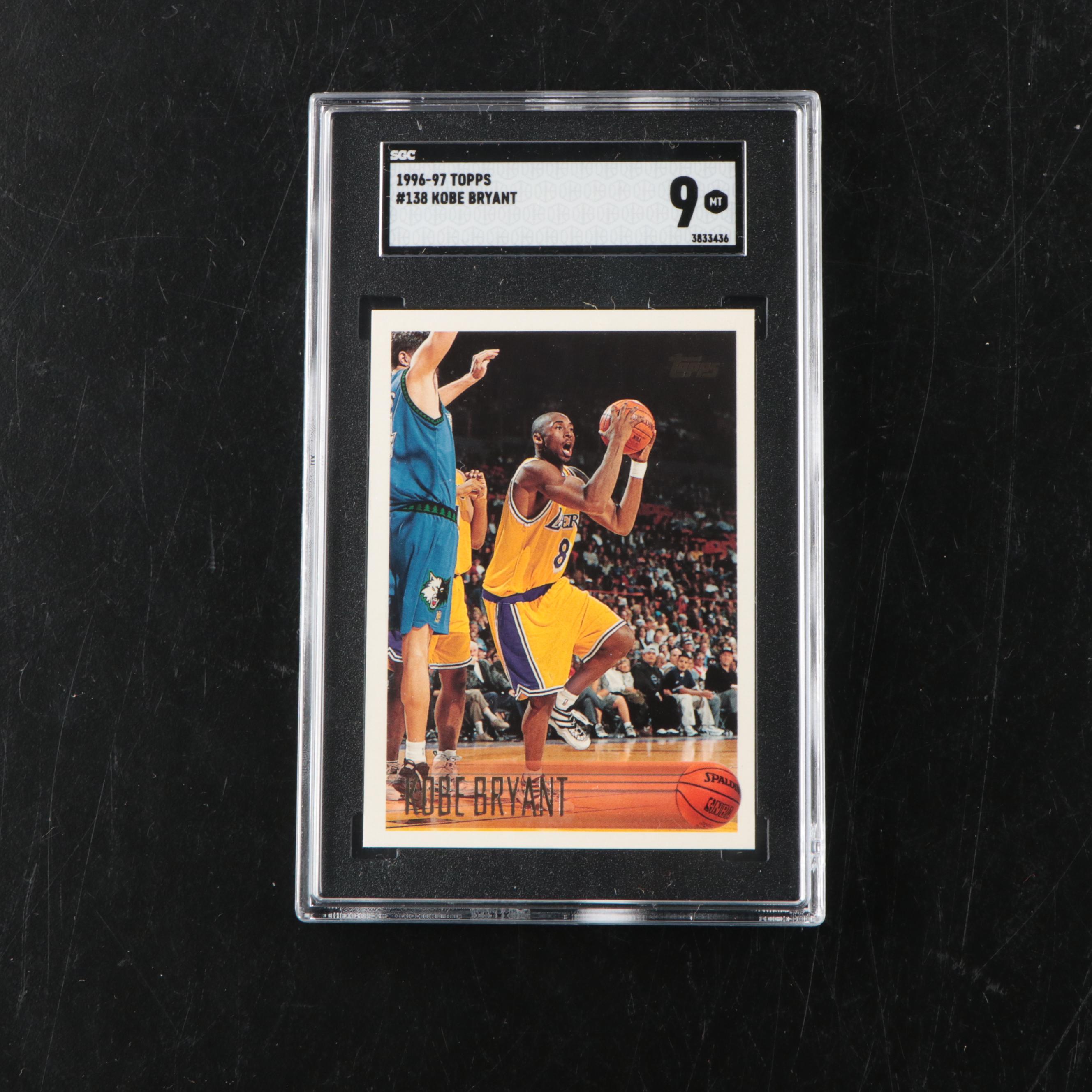 1996 97 Topps Kobe Bryant Rookie Basketball Card 138 Graded SGC 9 Everything But The House