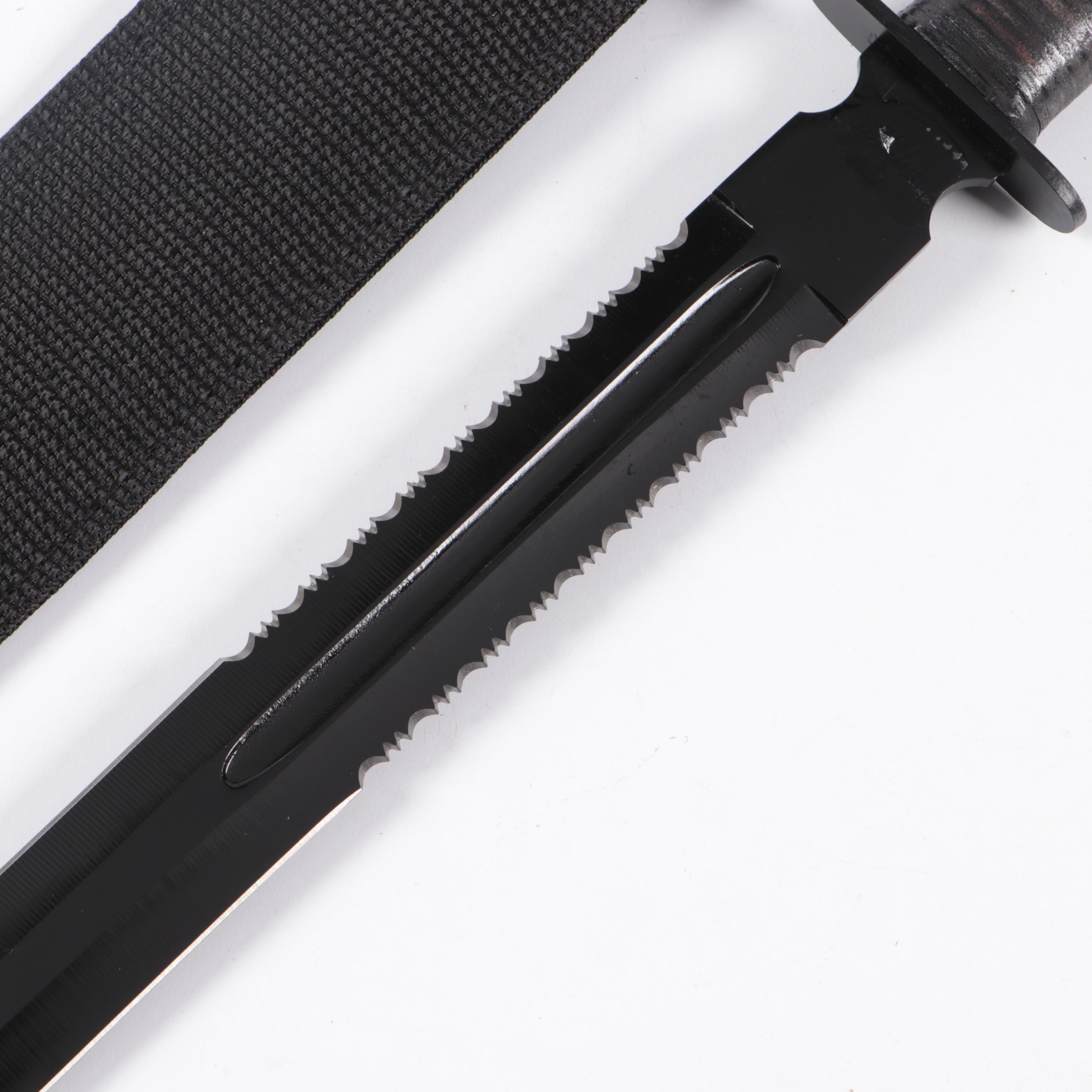 Snake Eye Wood Handled Serrated Stainless Steel Blade Sword