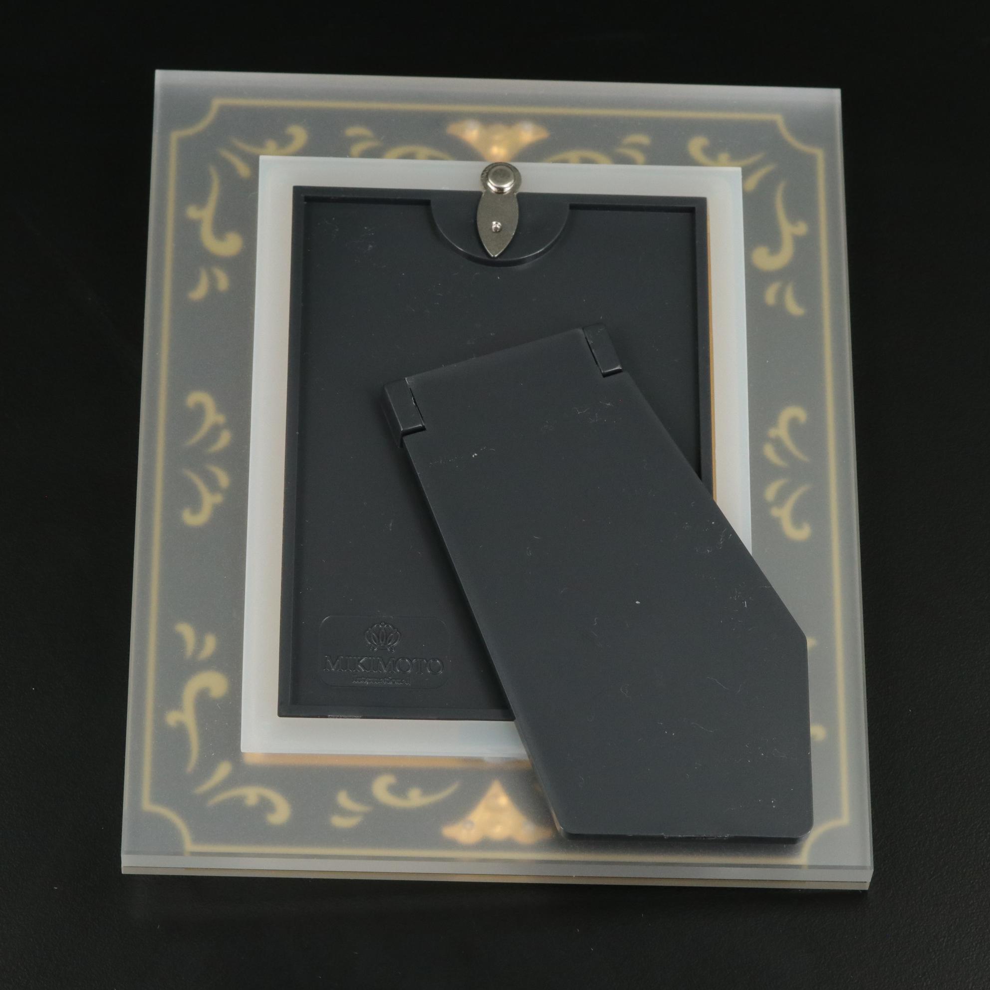 Mikimoto International Pearl Accented Quartz Desk Clock and Frame Set