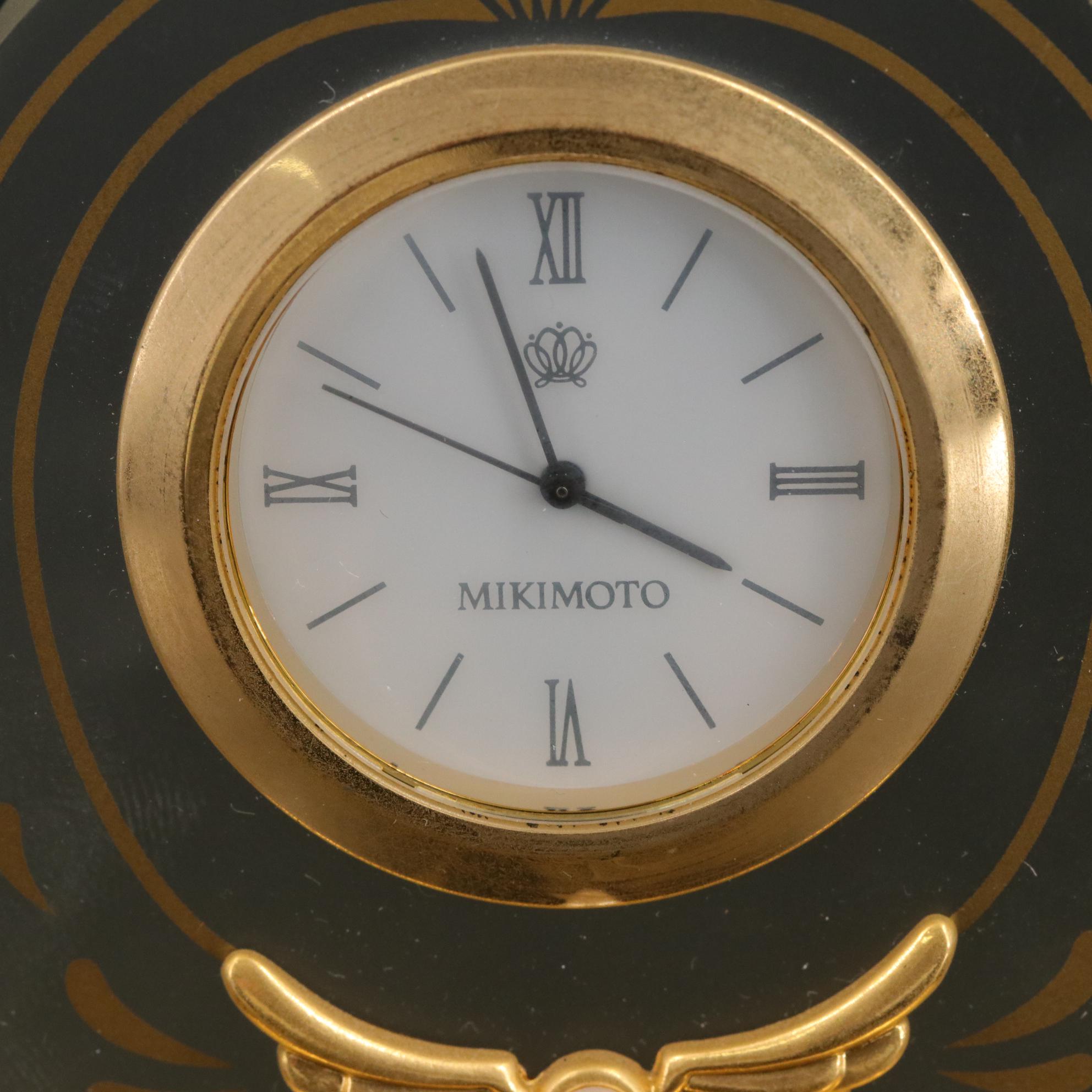 Mikimoto International Pearl Accented Quartz Desk Clock and Frame Set