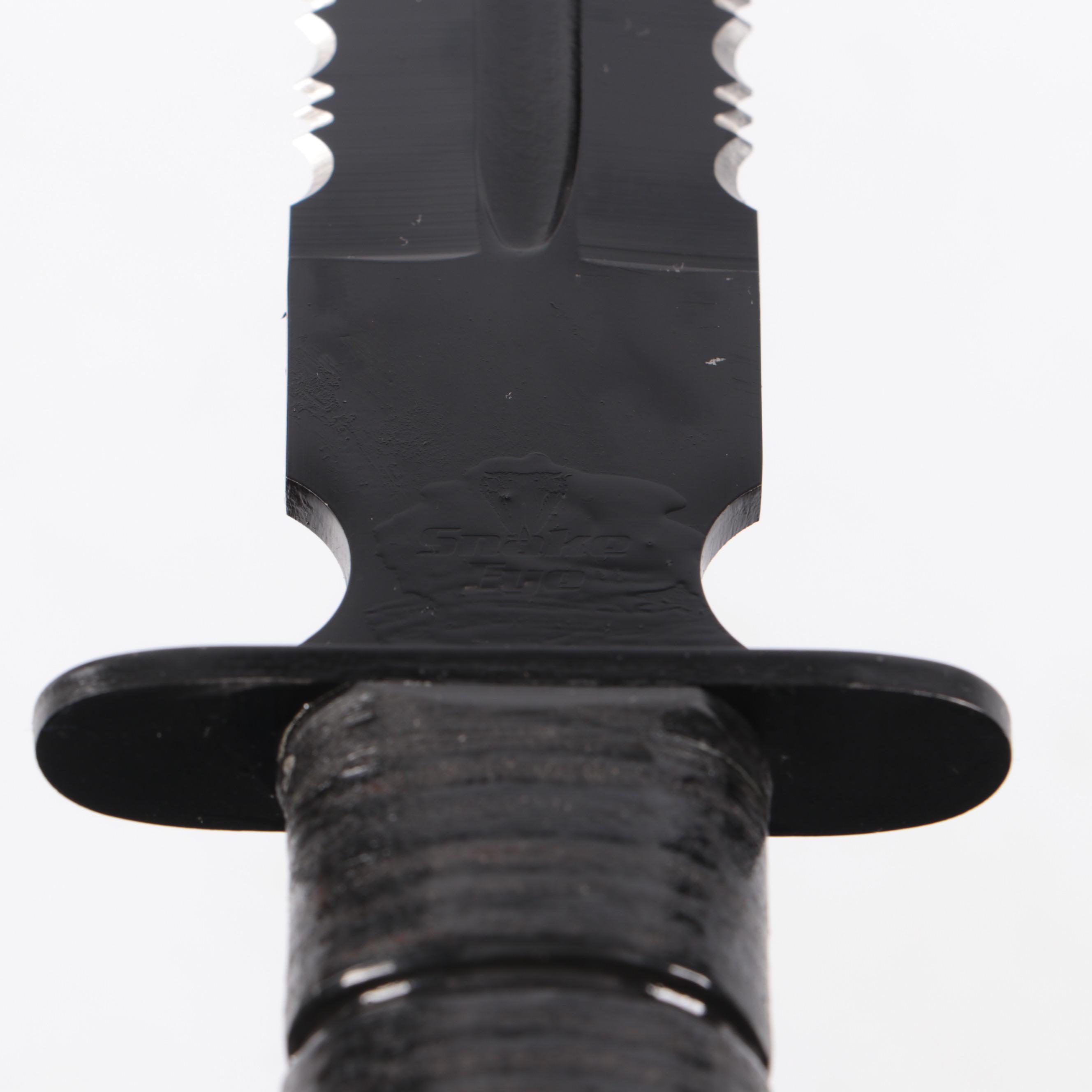 Snake Eye Wood Handled Serrated Stainless Steel Blade Sword