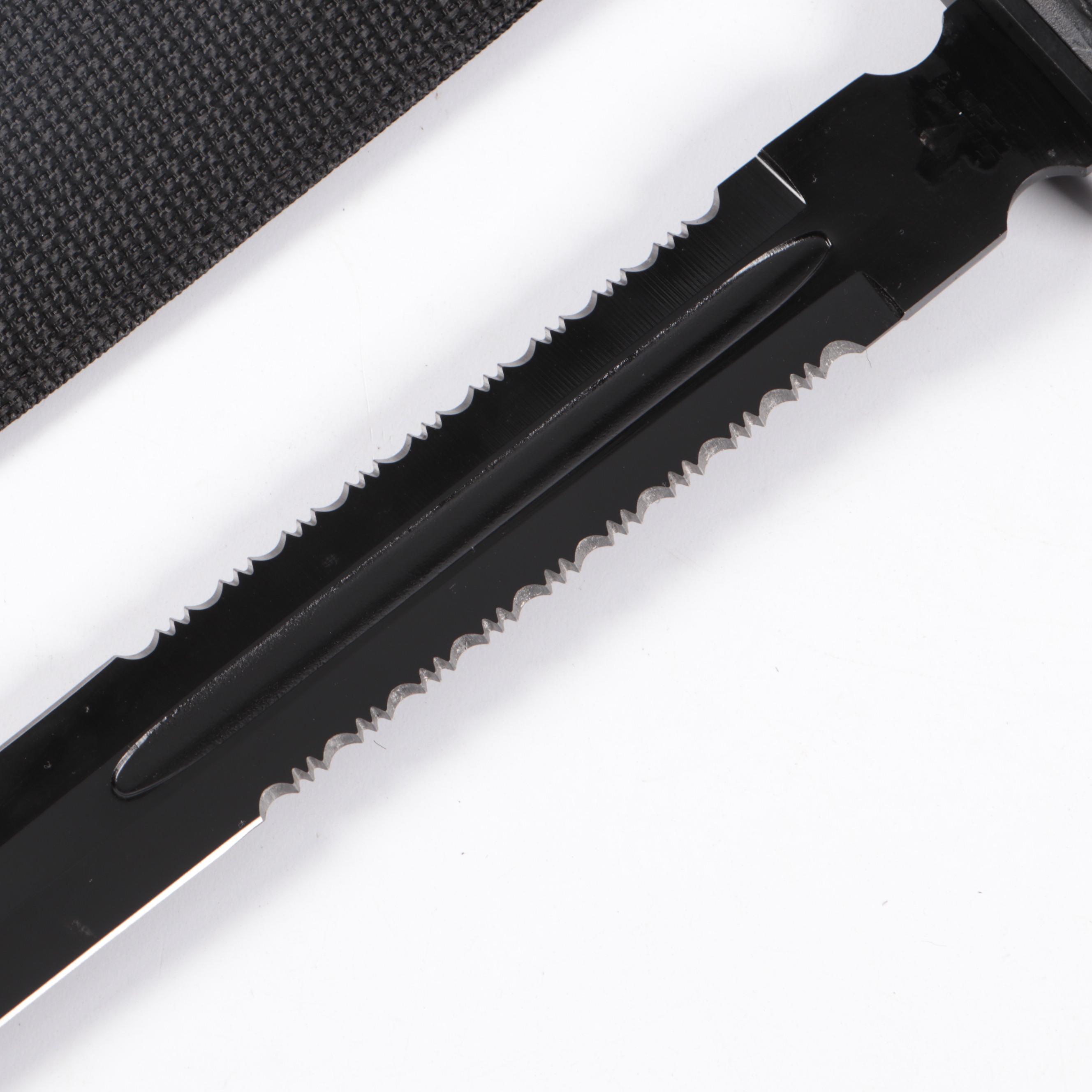 Snake Eye Wood Handled Serrated Stainless Steel Blade Sword