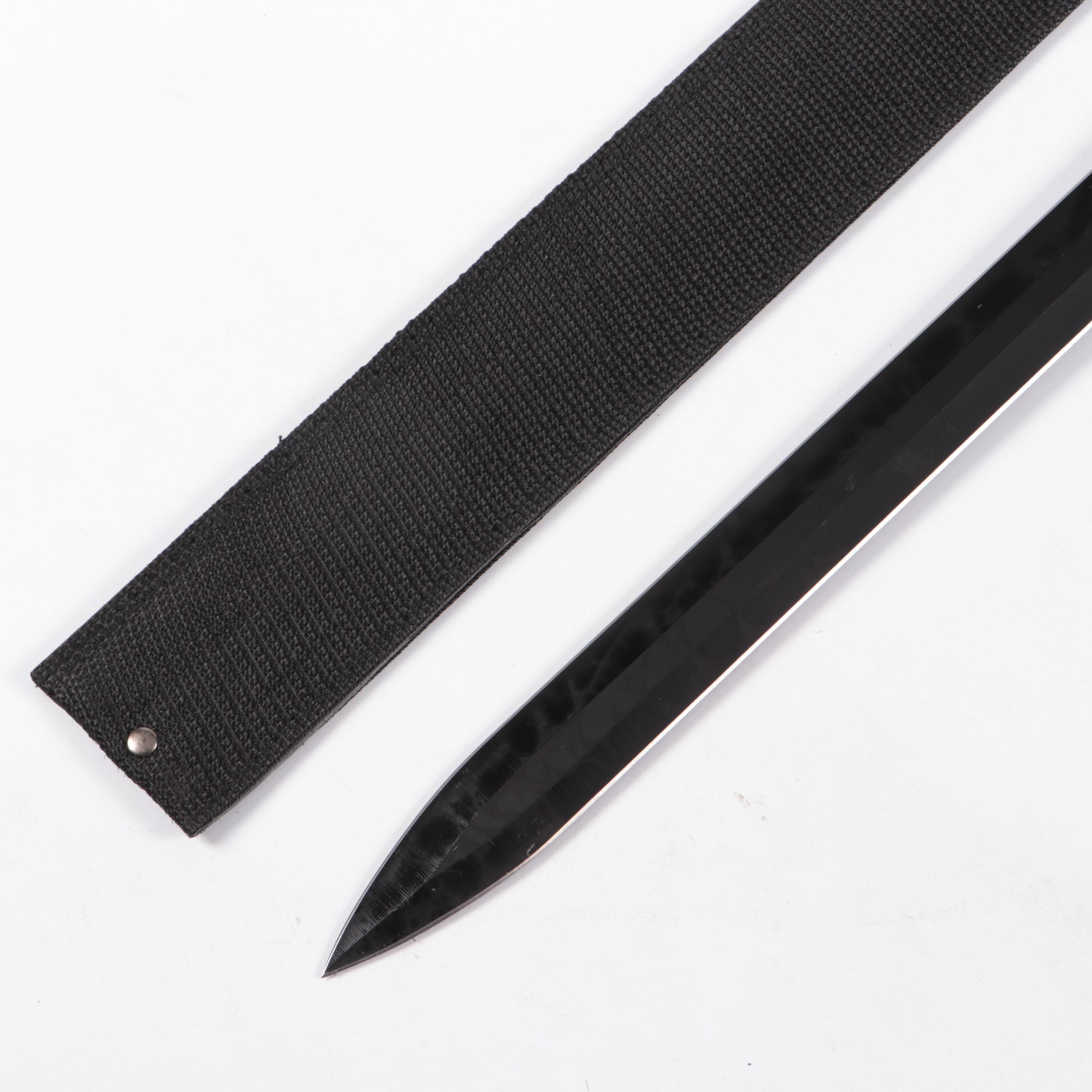 Snake Eye Wood Handled Serrated Stainless Steel Blade Sword