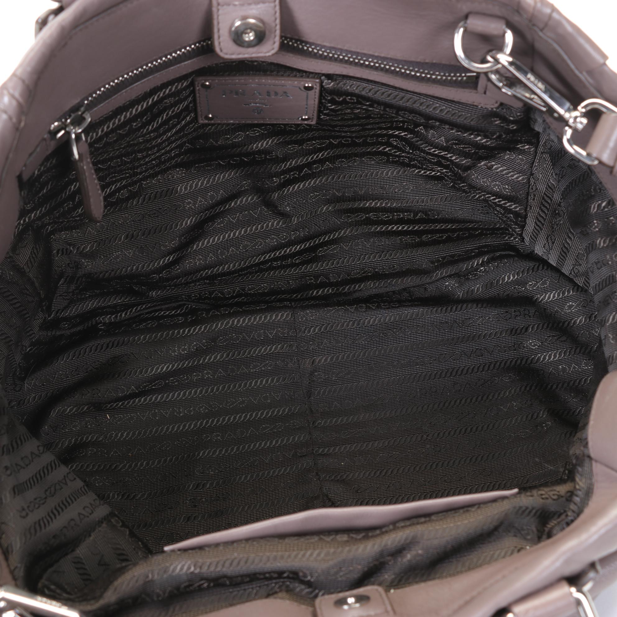 Prada Bambu Calfskin Leather Satchel