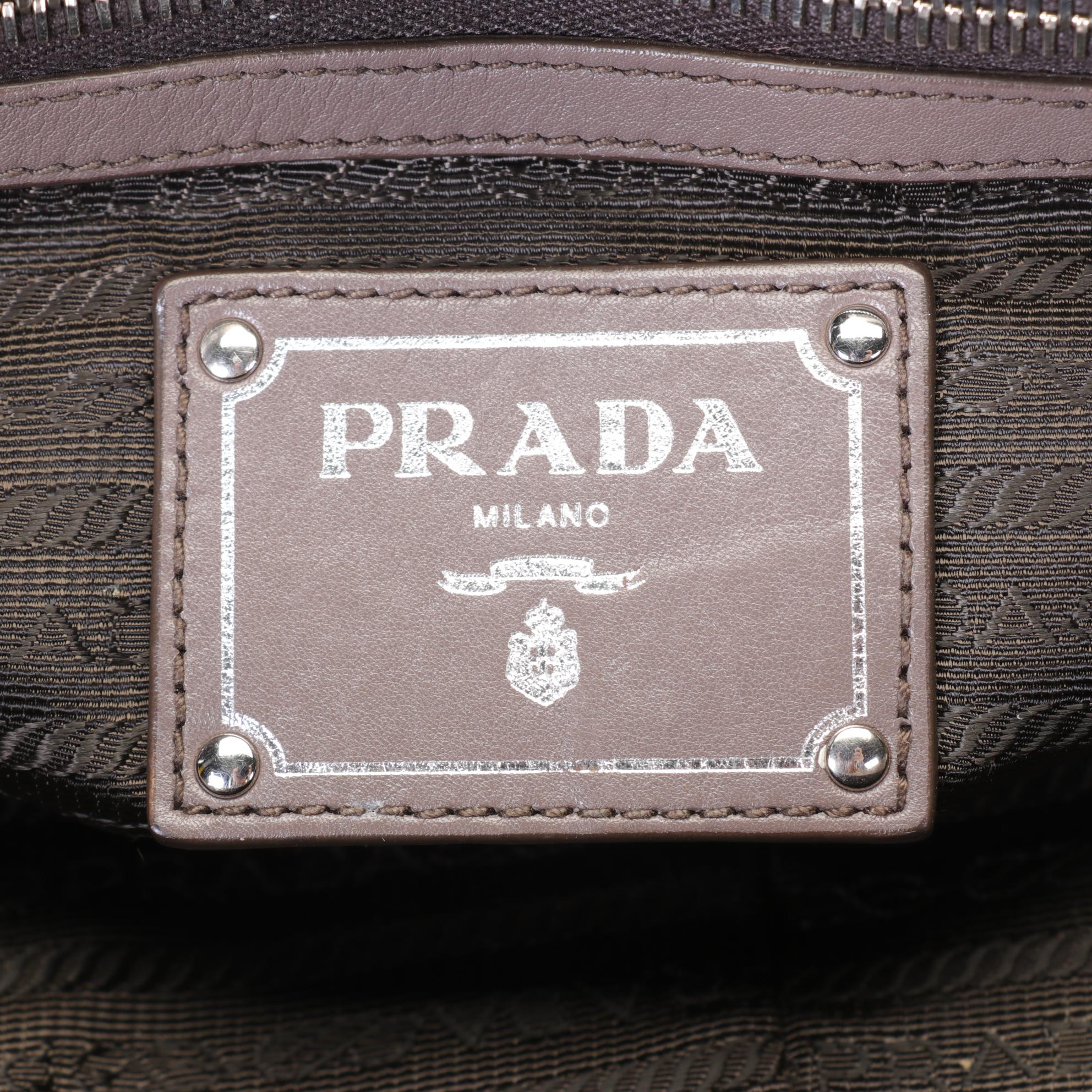 Prada Bambu Calfskin Leather Satchel
