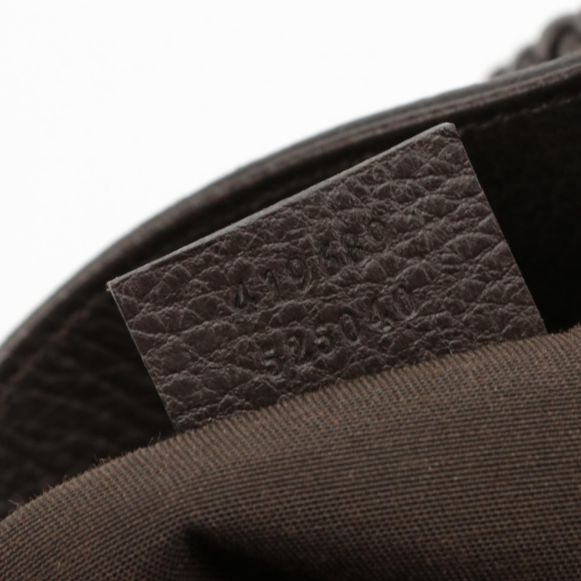 Gucci Gifford Tote in Brown Pebbled Calfskin with Braided Leather Straps