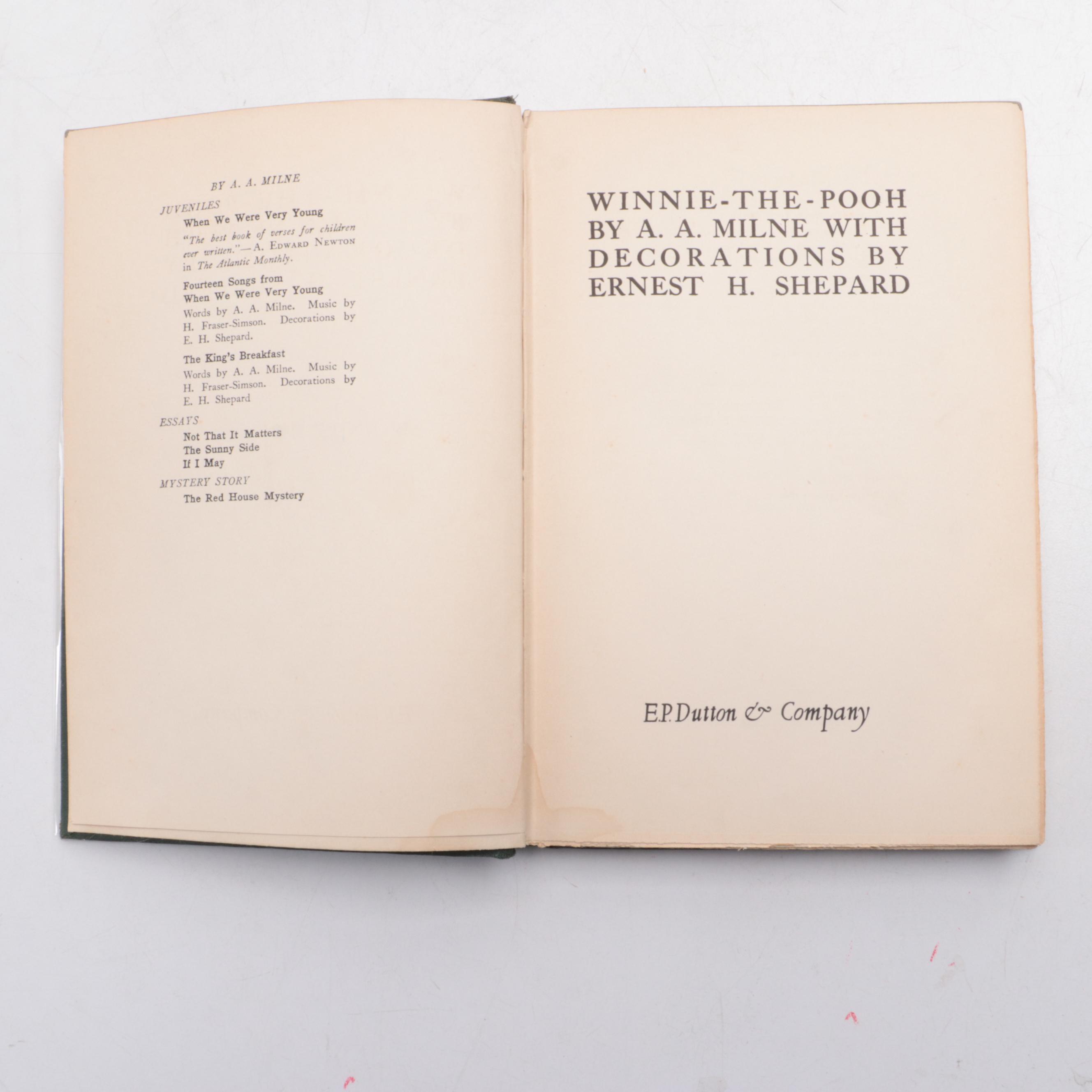 Illustrated "Winnie the Pooh" by A. A. Milne and Other Book, Early 20th Century