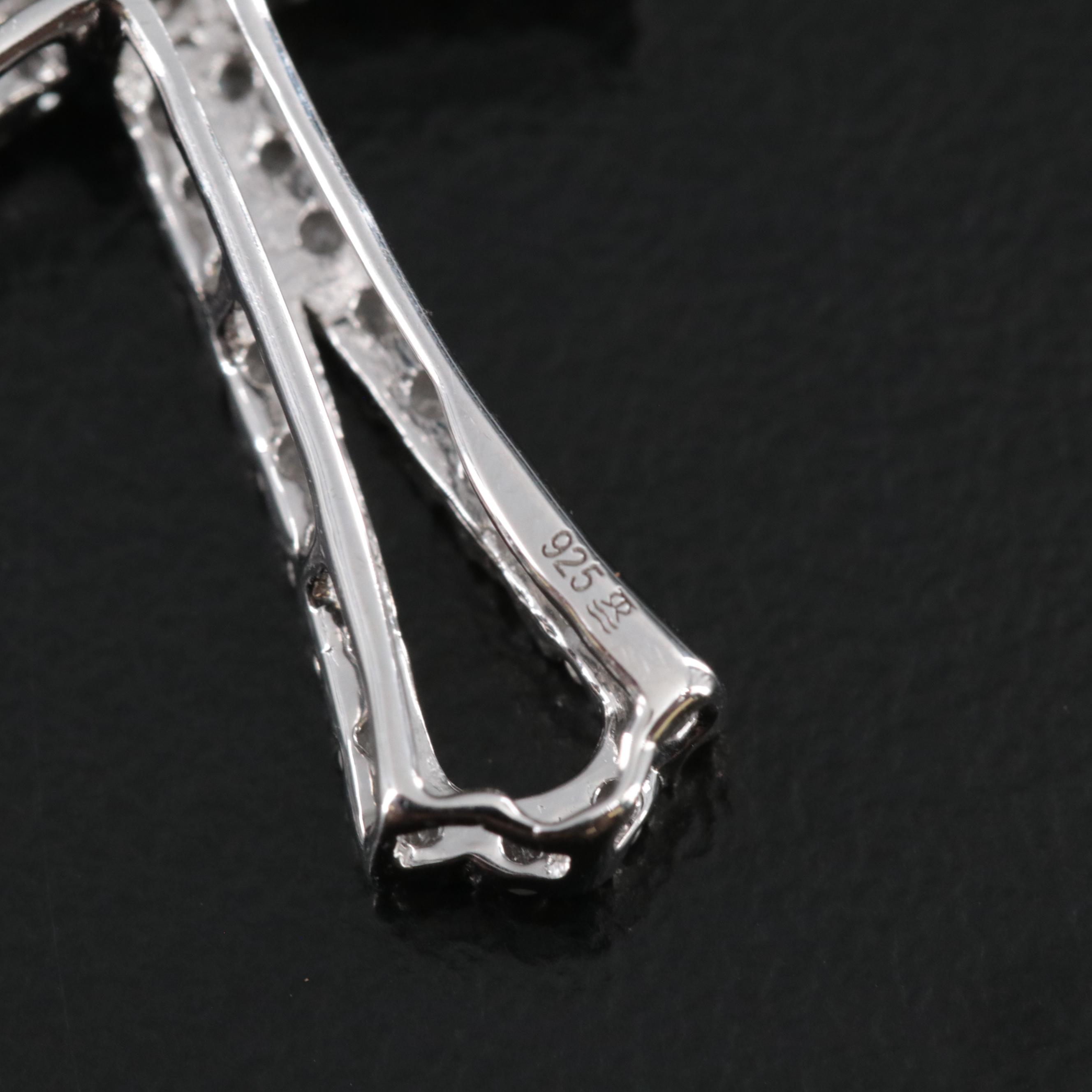 Sterling Diamond Cross Pendant Necklace