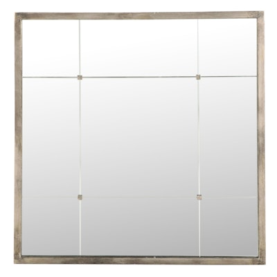 Modern Smoke Tone Square Segmented Wall Mirror